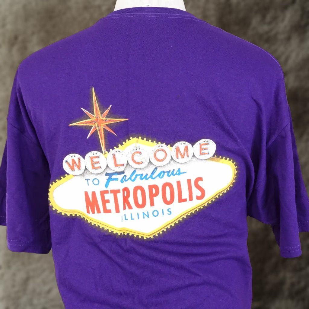 Gildan VINTAGE Harrah's Metropolis Illinois Casino Hotel Purple T-Shirt XL Unisex Cotton Casual 2000s Mens Size US XL / EU 56 / 4 - 1 Thumbnail