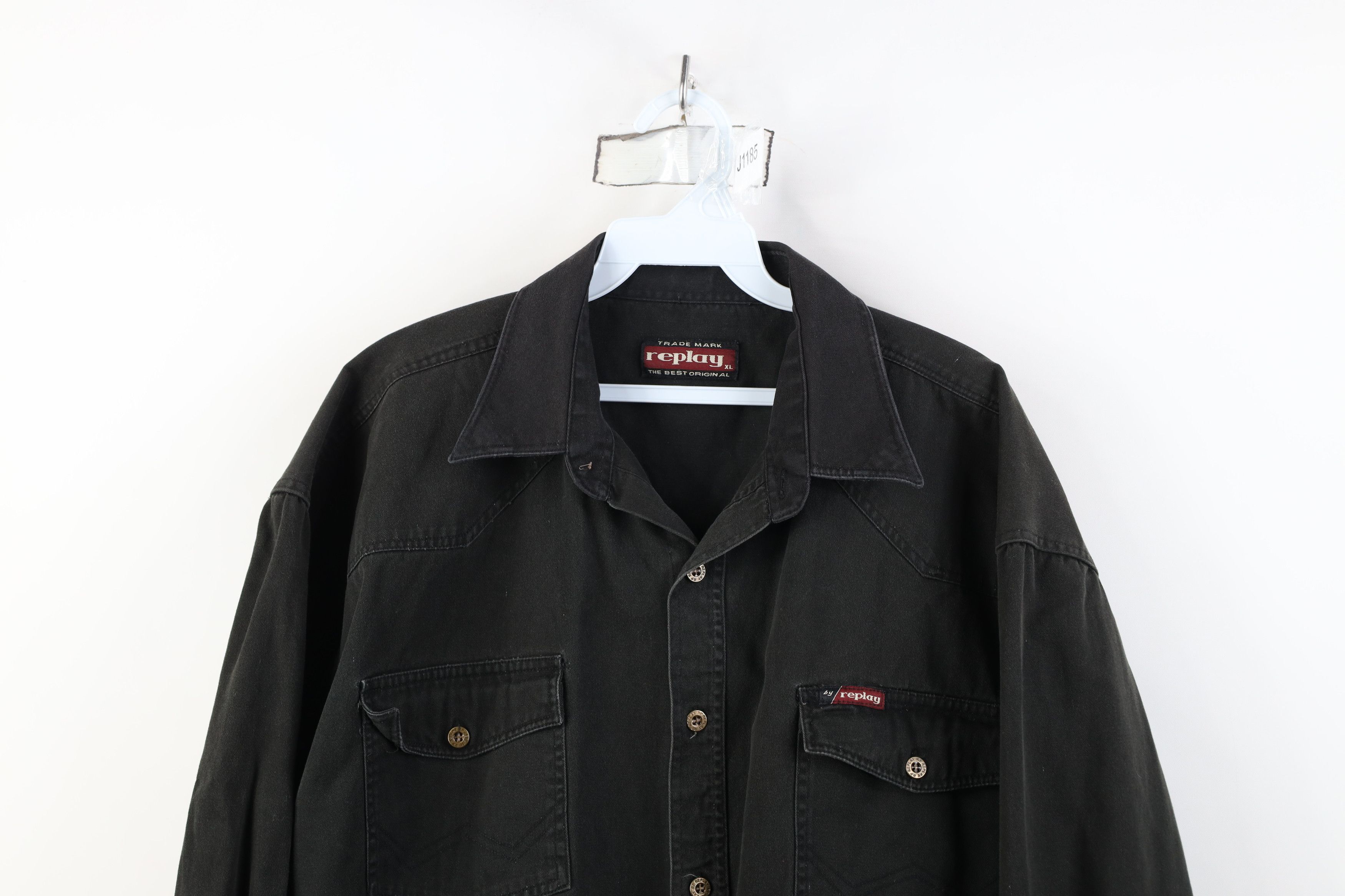 Vintage Vintage 90s Streetwear Western Denim Button Shirt Black Size US XL / EU 56 / 4 - 2 Thumbnail