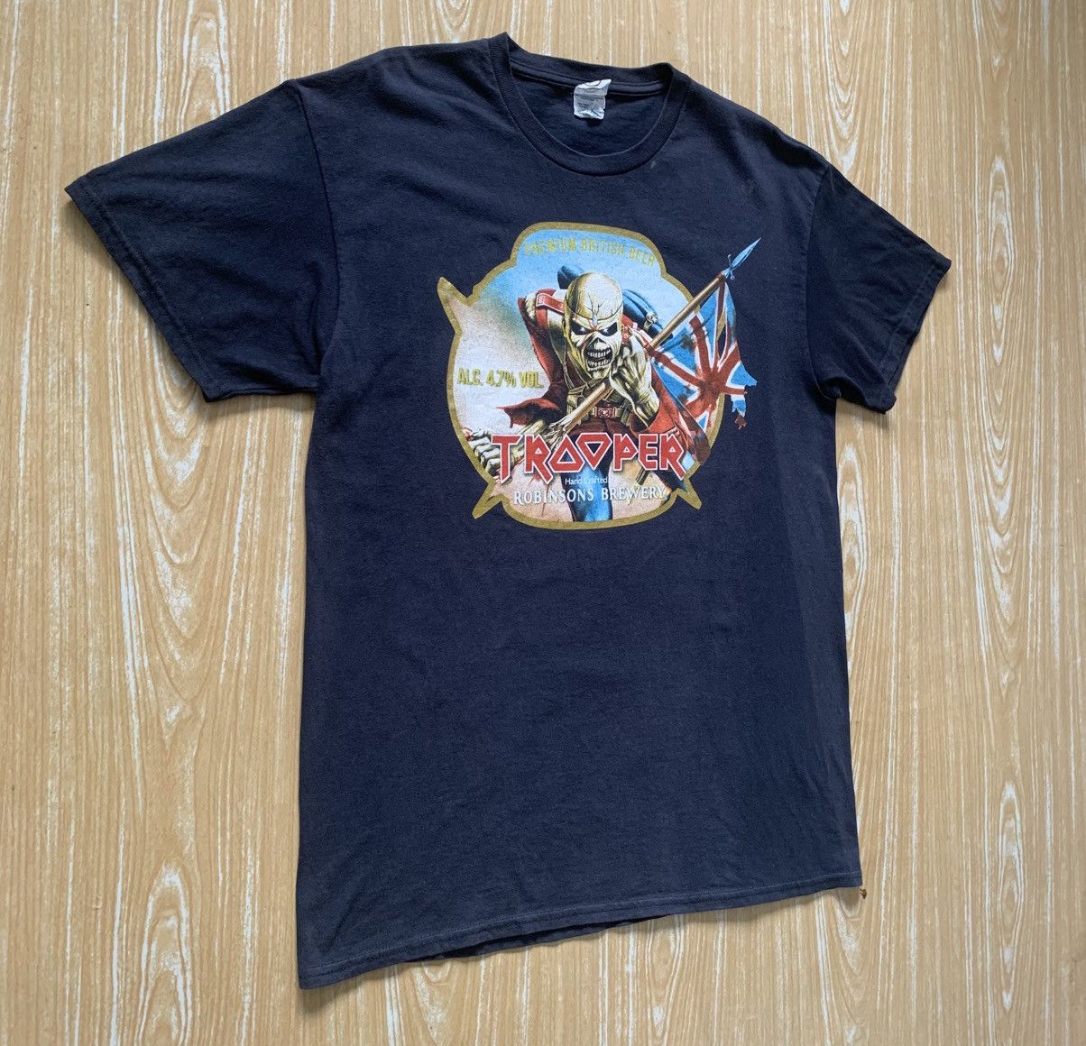 Band Tees × Iron Maiden × Vintage TROOPER.. OFFICIAL IRON MAIDEN BEER ROBINSONS Brewery shirt Size US L / EU 52-54 / 3 - 4 Thumbnail
