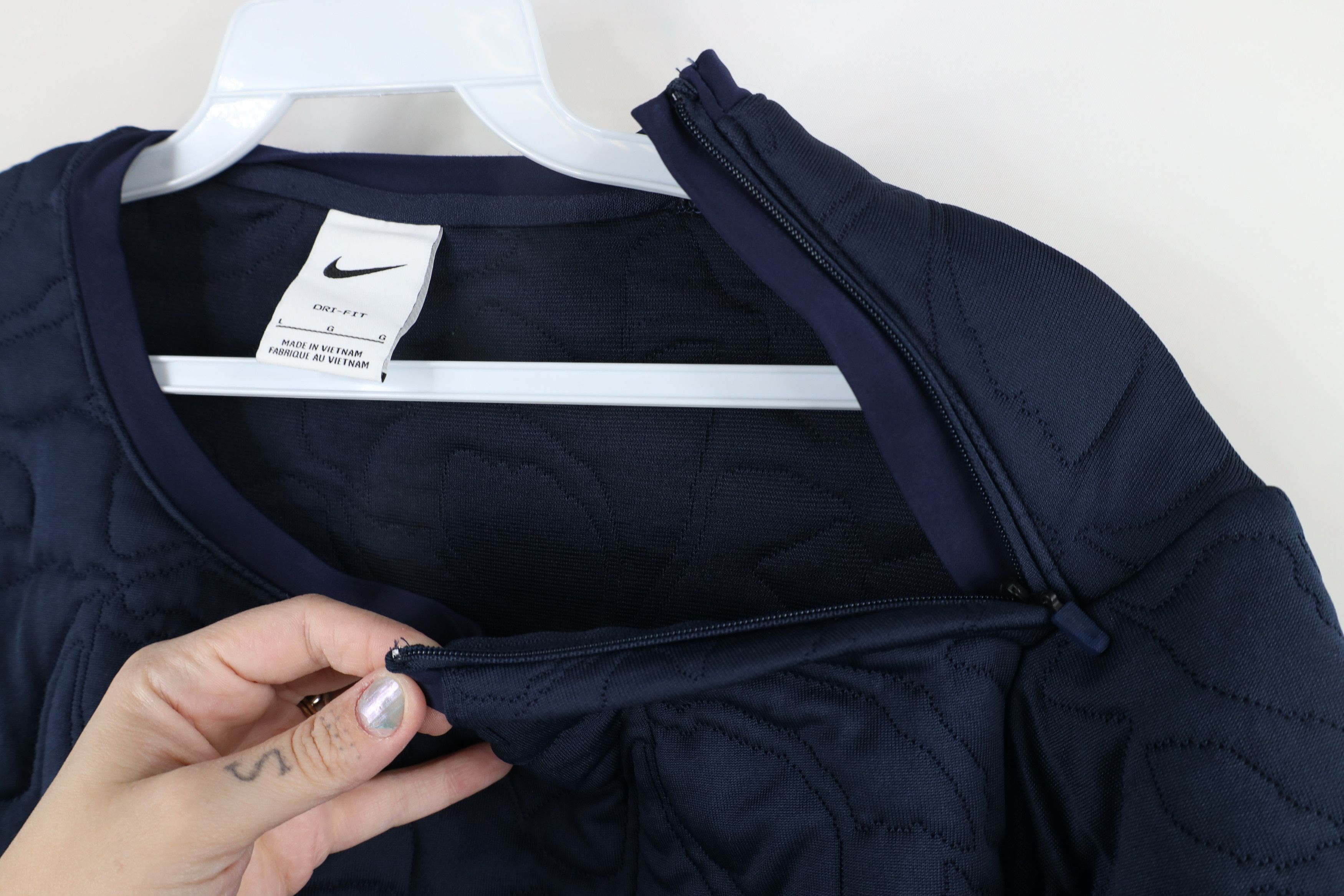 Nike × Vintage Nike Scott Mini Swoosh Quilted Golf Mid Layer Sweatshirt Size L / US 10 / IT 46 - 8 Thumbnail