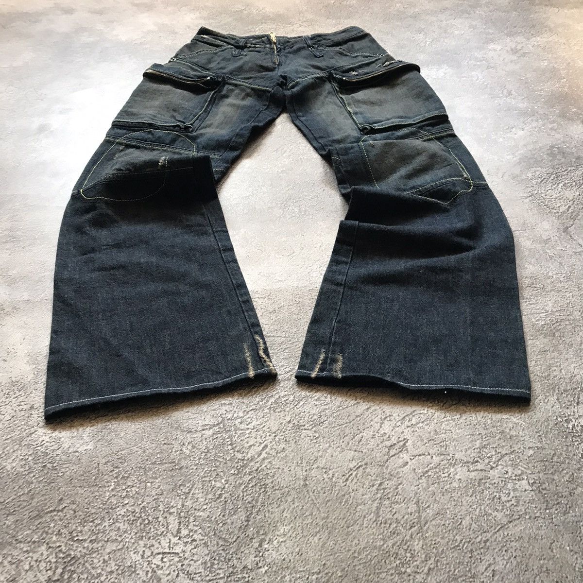 Vintage Vintage 90s Y2K Distressed Baggy Wide Leg Jeans Grunge 30 Size US 30 / EU 46 - 1 Thumbnail