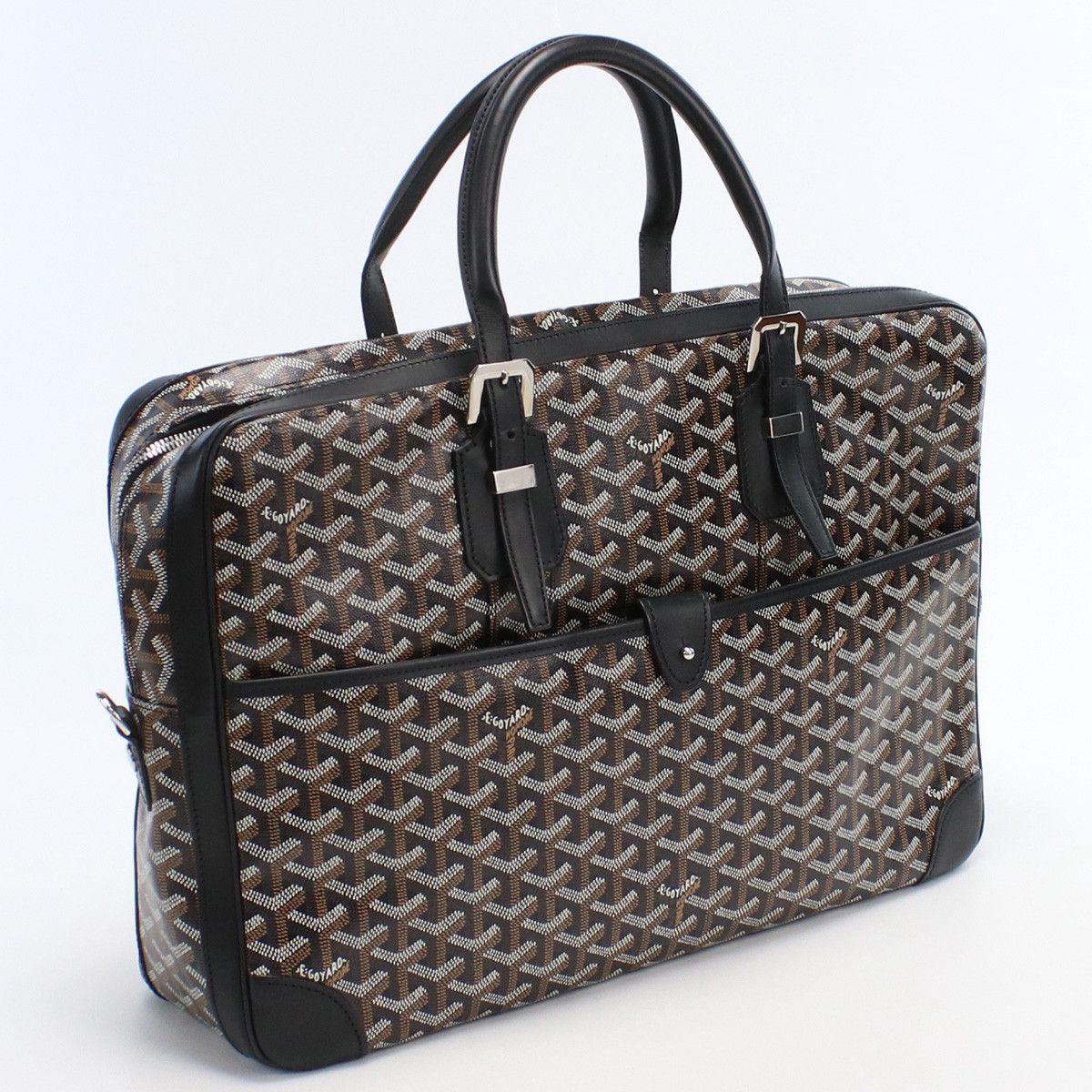 image of Goyard Ambassador Mm Briefcase Goyard Canvas in Black, Women's