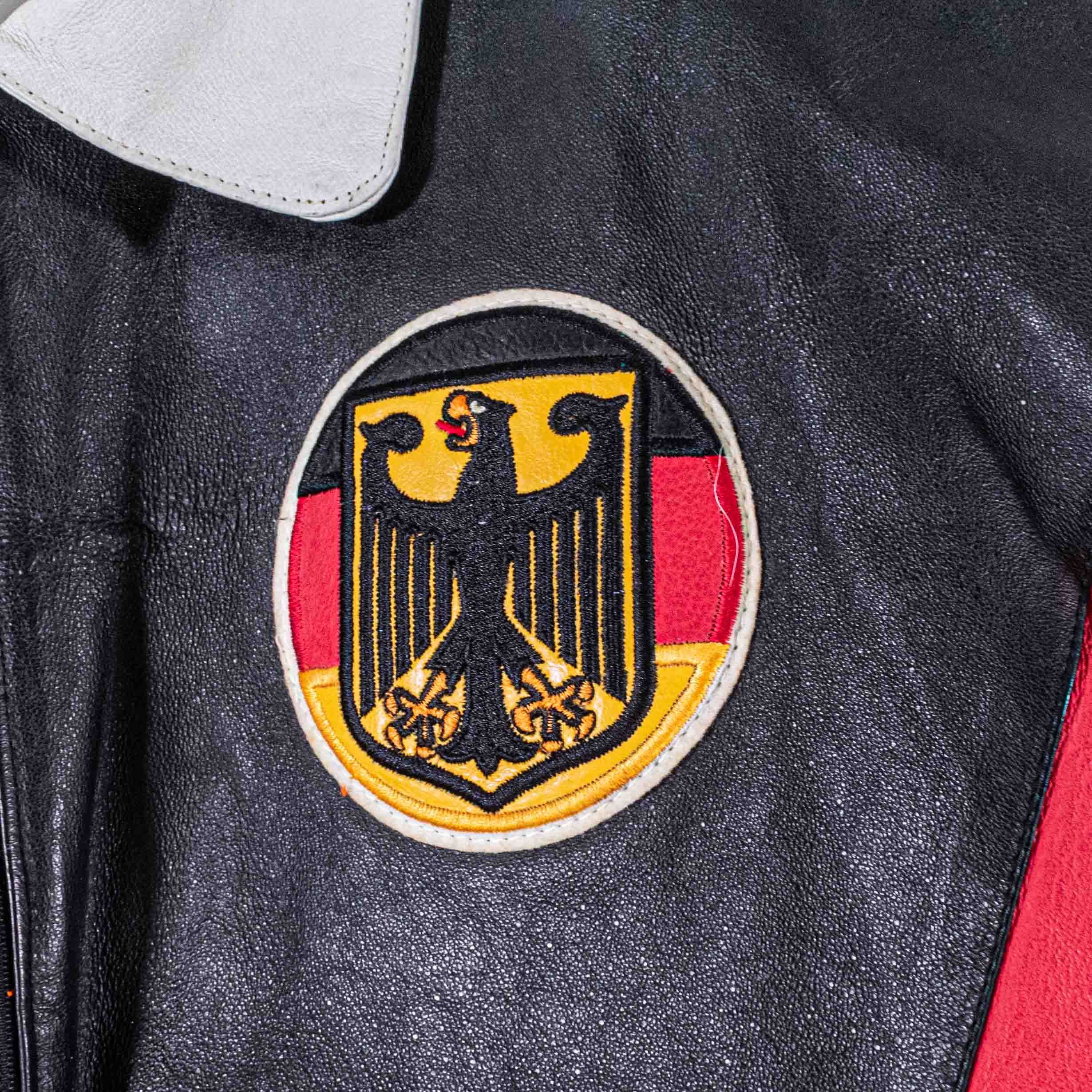 Excelled Excelled Germany Leather Bomber Jacket 90s World Cup Size US M / EU 48-50 / 2 - 6 Thumbnail