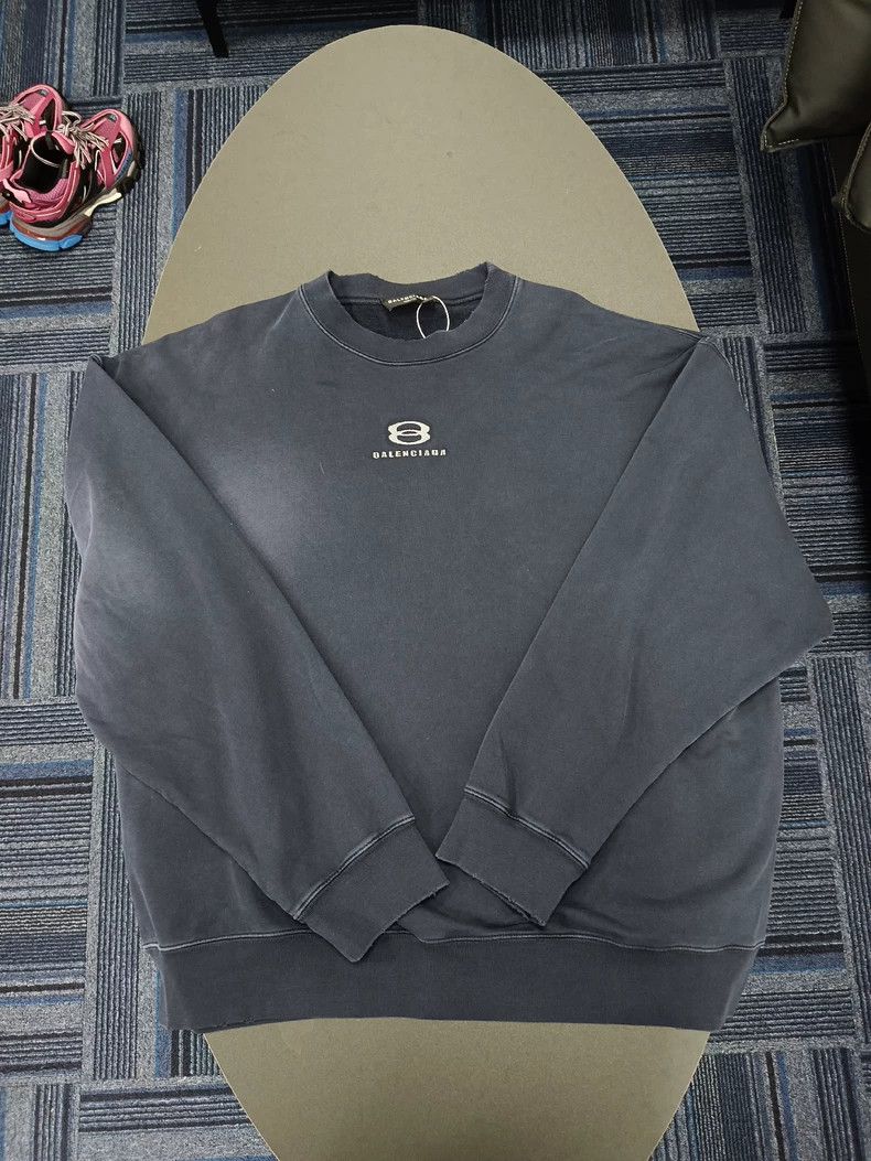 Balenciaga Letter logo embroidered round neck sweater