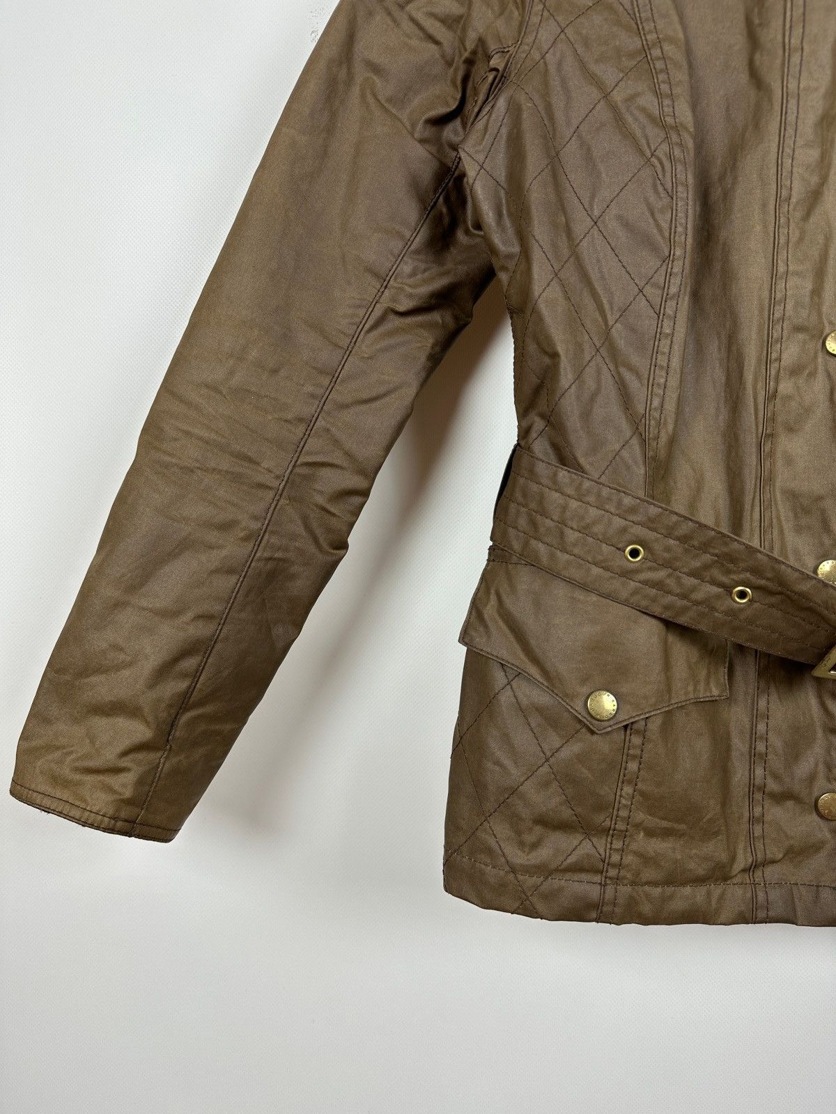 Barbour Women’s Barbour Wax Quilted Belt Brown Jacket Size M / US 6-8 / IT 42-44 - 8 Thumbnail