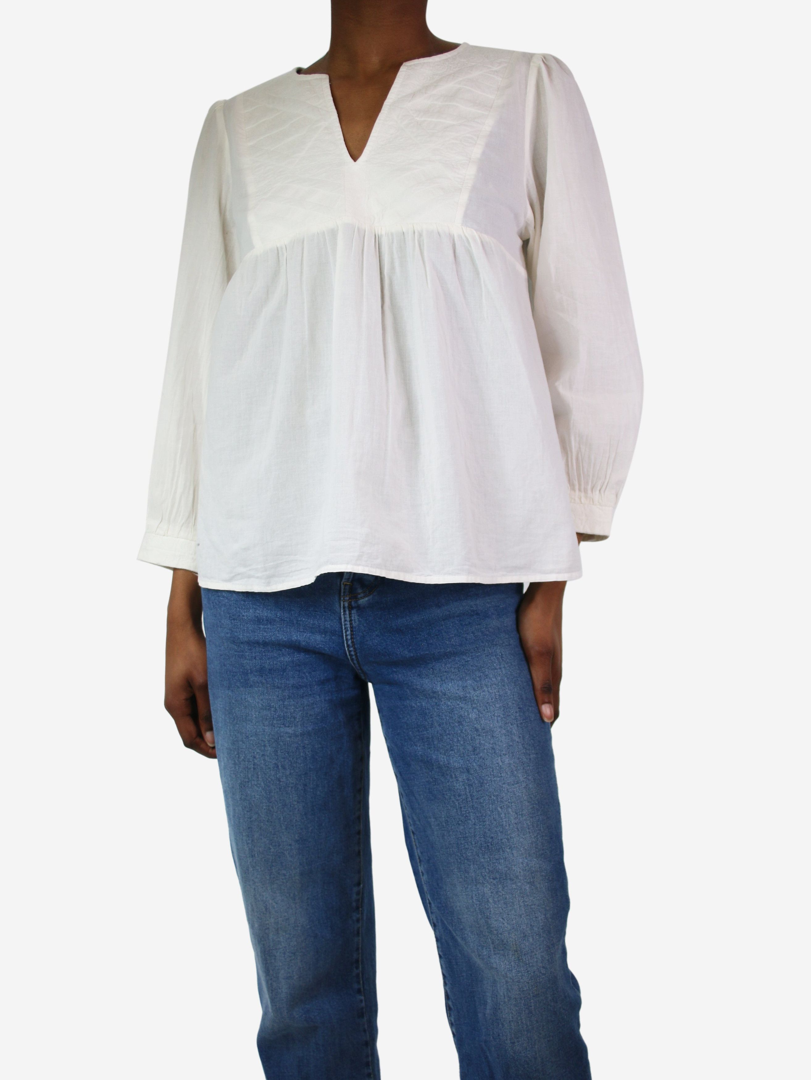 image of Ba Sh White Cotton Blouse - Size Xs, Women's