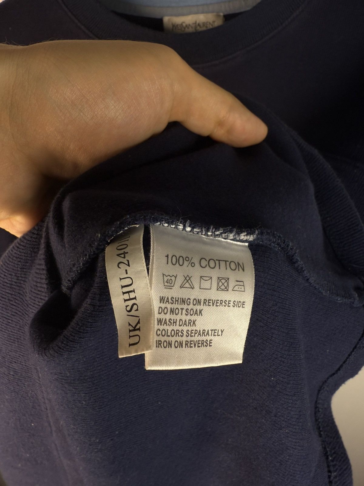 Yves Saint Laurent Navy YSL Sweatshirt Logos Vintage Sweater 90s y2k Crewneck Size US L / EU 52-54 / 3 - 6 Thumbnail