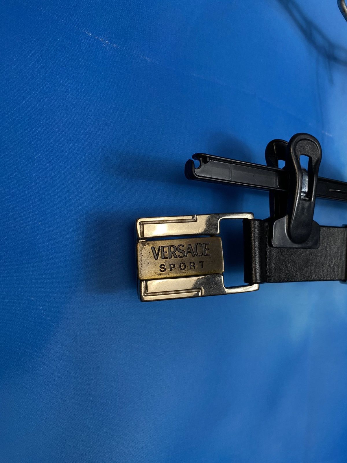 Leather × Versace × Vintage 🔥 VERSACE LEATHER BELT METAL DETAILS Size ONE SIZE - 4 Thumbnail