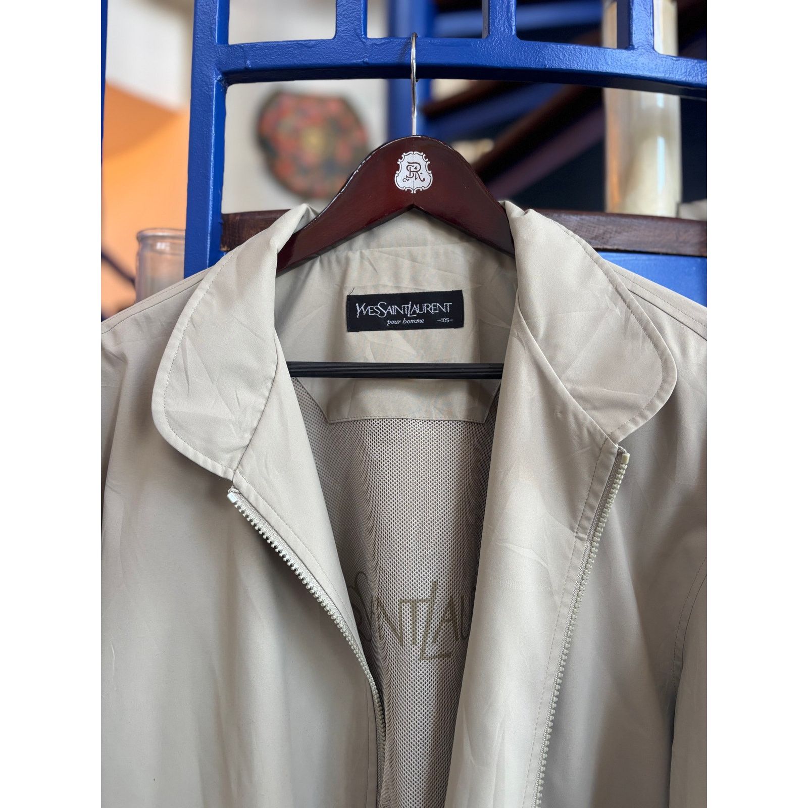 Yves Saint Laurent Vintage Yves Saint Laurent Tan Zip Jacket Size 105 (L) Size US L / EU 52-54 / 3 - 3 Thumbnail