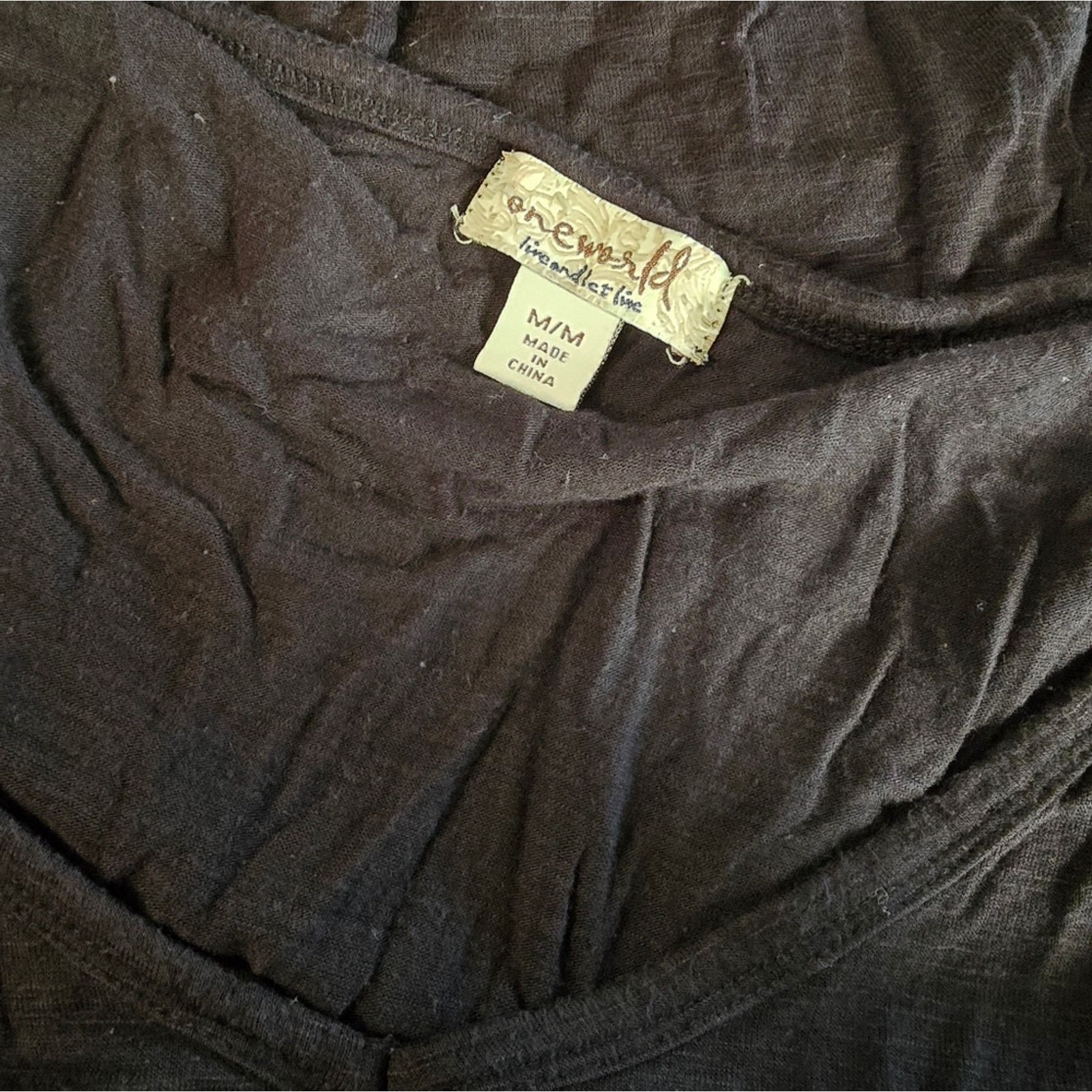 Other Black | ONE WORLD | Vneck 3/4 Sleeve Size M / US 6-8 / IT 42-44 - 3 Thumbnail
