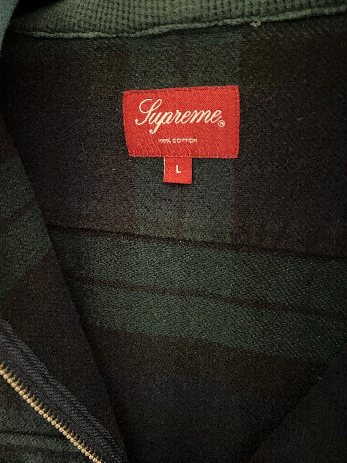 Supreme Supreme Plaid Quarter Zip Hoodie Flannel Green Sz L Size US L / EU 52-54 / 3 - 3 Thumbnail