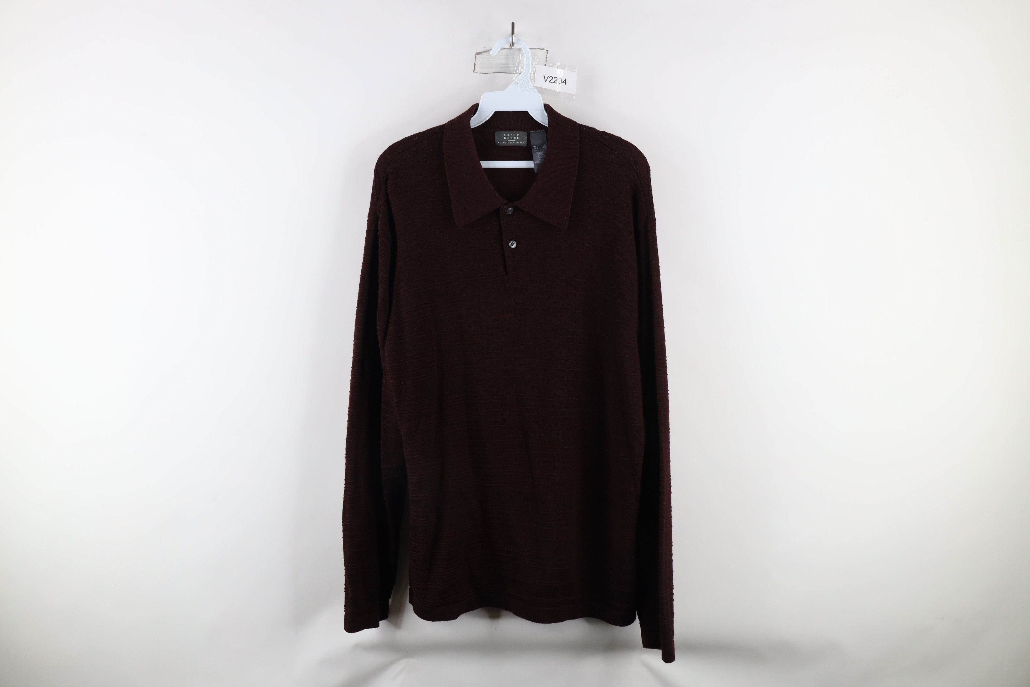 Vintage Vintage 90s Streetwear Ribbed Knit Collared Long Sleeve Polo Size US S / EU 44-46 / 1 - 1 Thumbnail