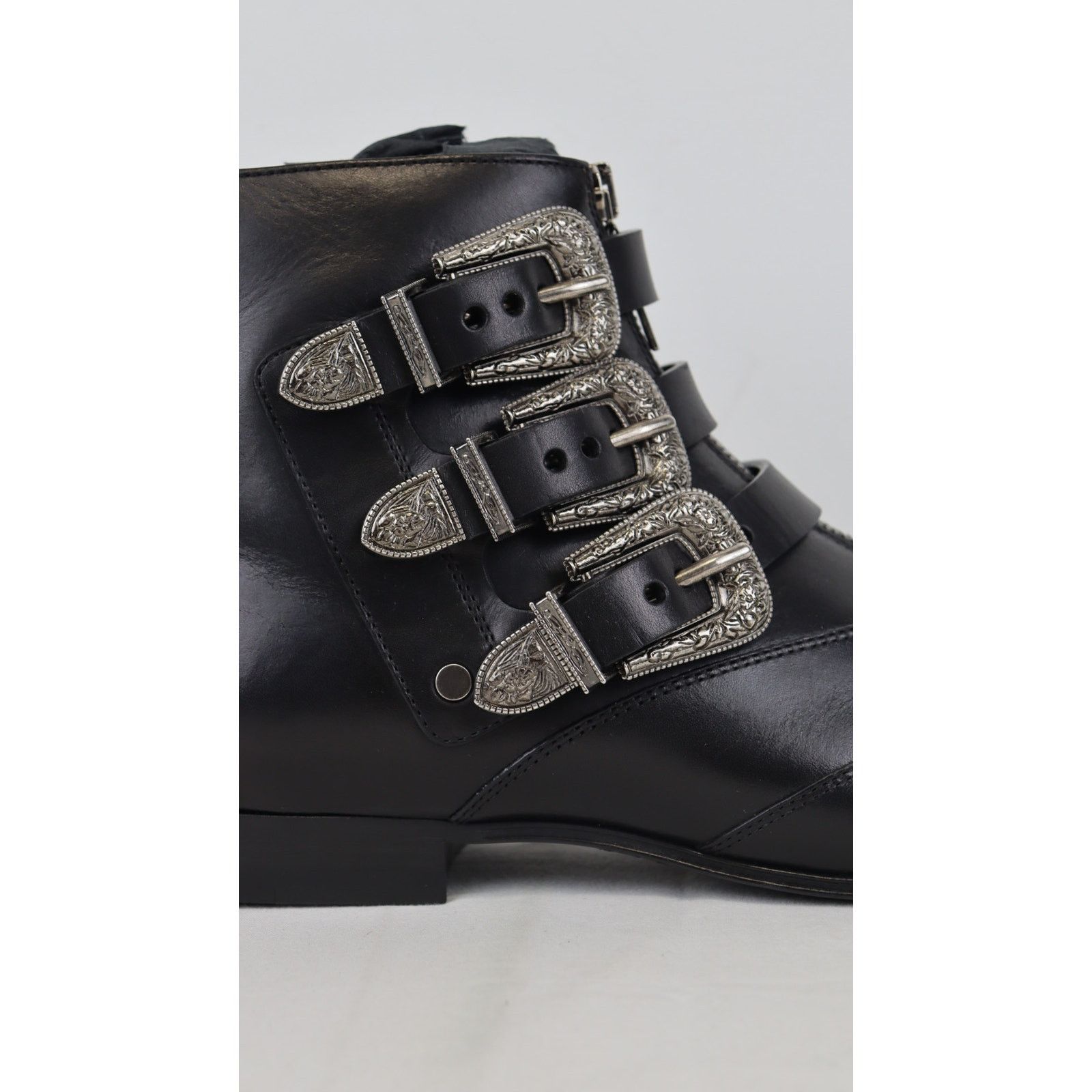 Saint Laurent Paris o1rshd1 Goth leather buckle Boots Stan in Black Size US 12 / EU 45 - 6 Thumbnail