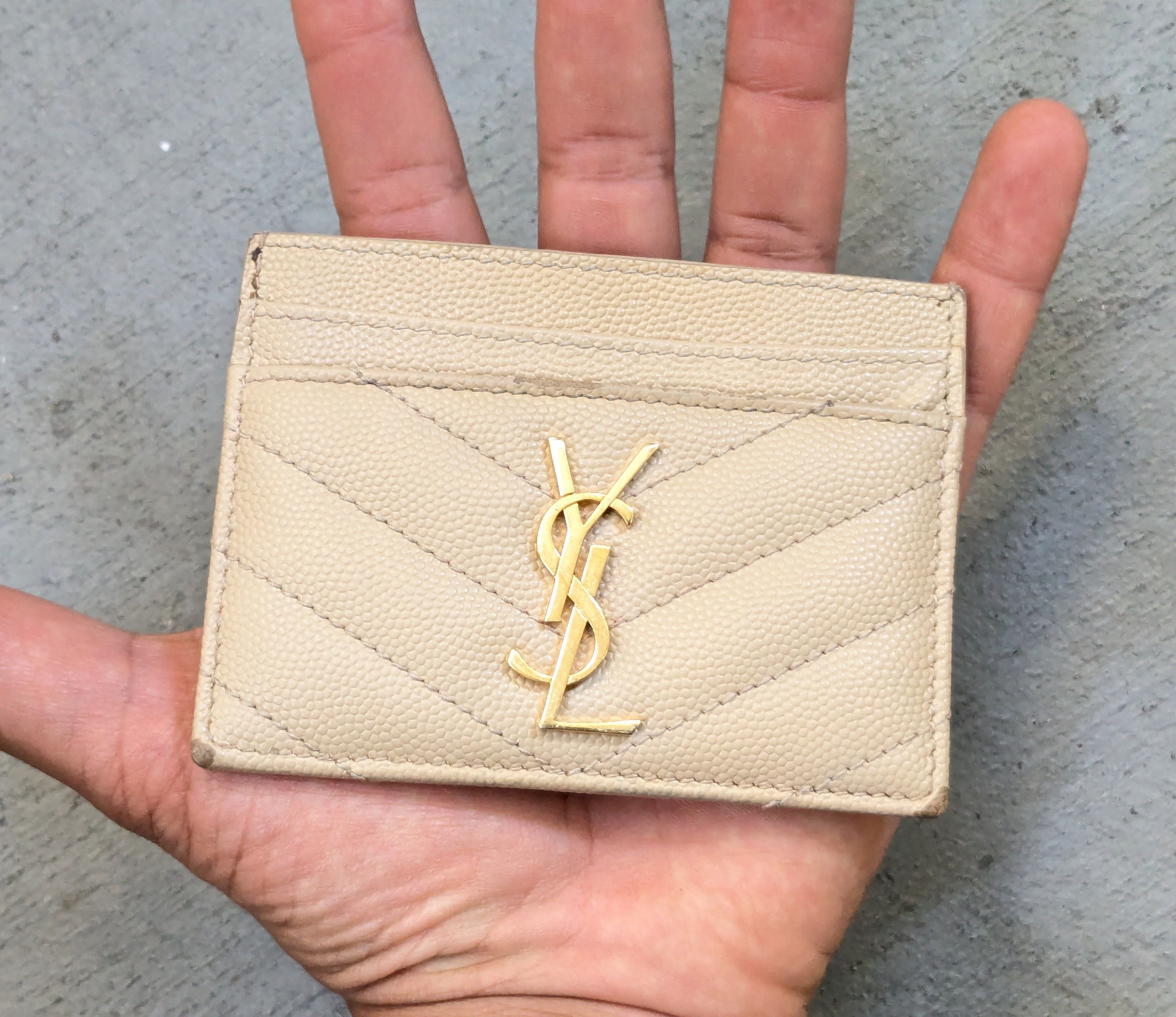 Saint Laurent Paris Saint Laurent Paris Wallet Cardholder Beige Leather SLP YSL Size ONE SIZE - 10 Thumbnail