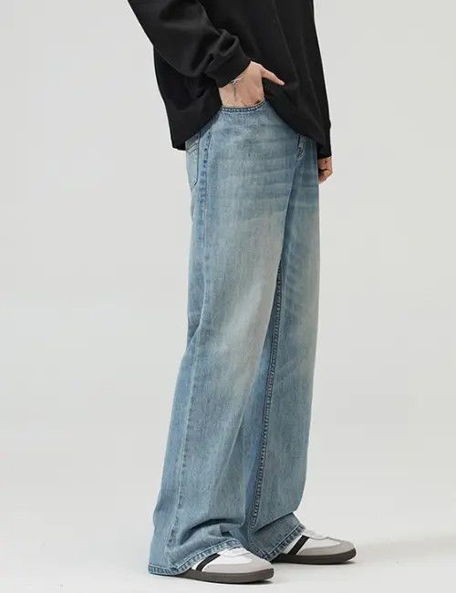 VIBE High street retro American washed scimitar flared jeans y2k Size US 32 / EU 48 - 4 Thumbnail