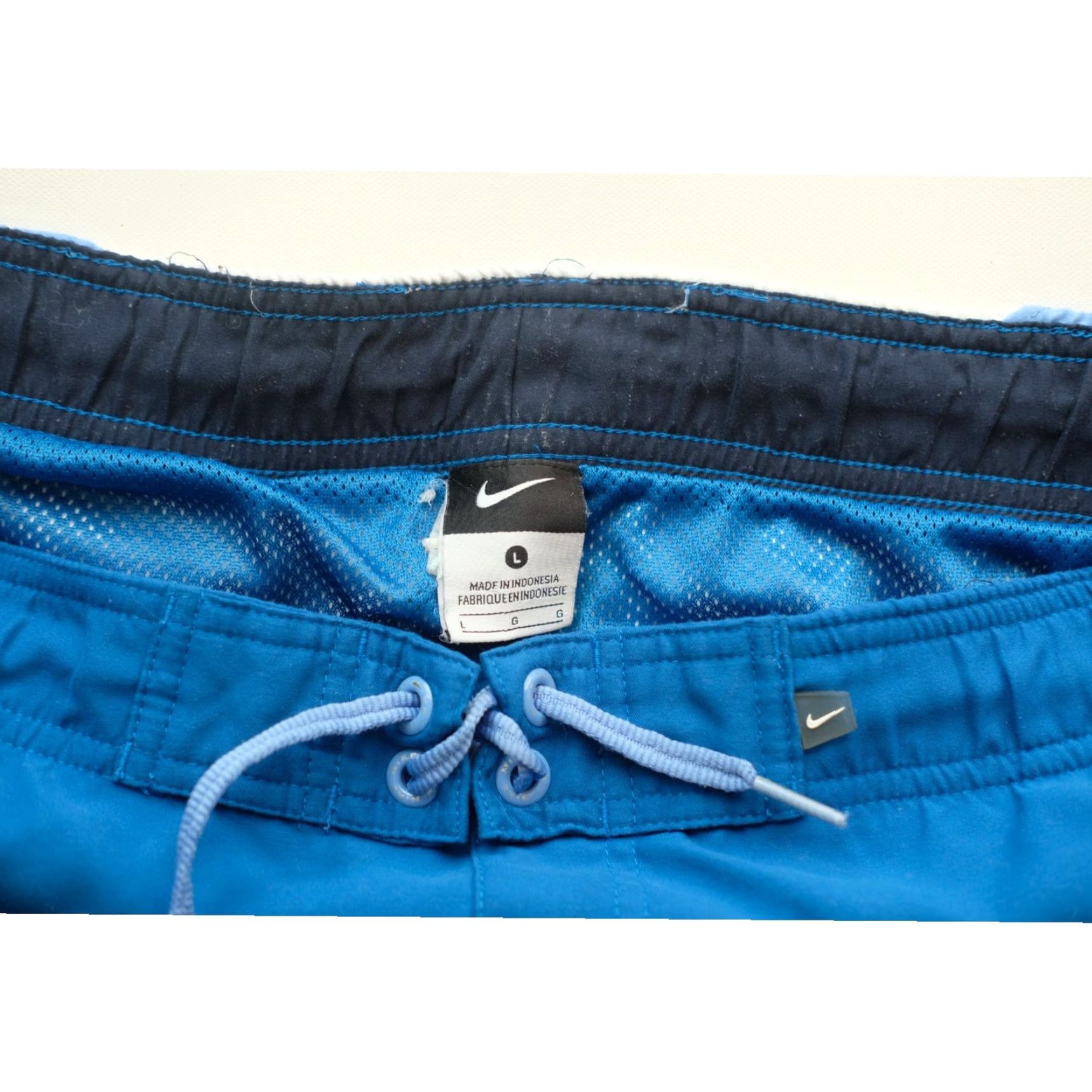 Nike VINTAGE Nike VTG SHORTS Y2K 90s SWIM TRUNK BOARD SURF MEN ADULT SZ L BLUE Pockets Drawstring Lined Size US 33 - 5 Thumbnail