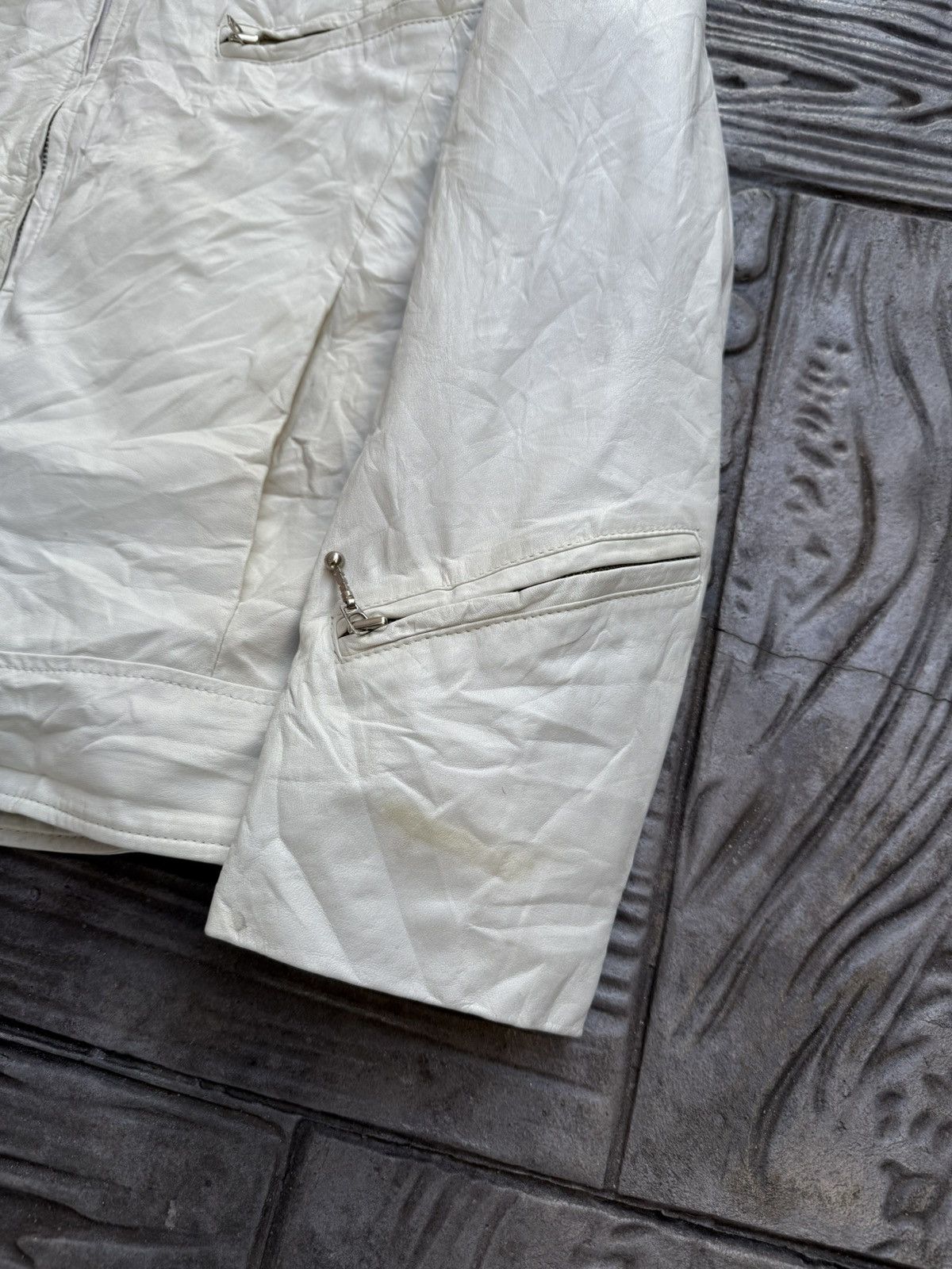Schott SCHOTT White Leather "Made in USA" RARE Jacket Size US M / EU 48-50 / 2 - 6 Thumbnail