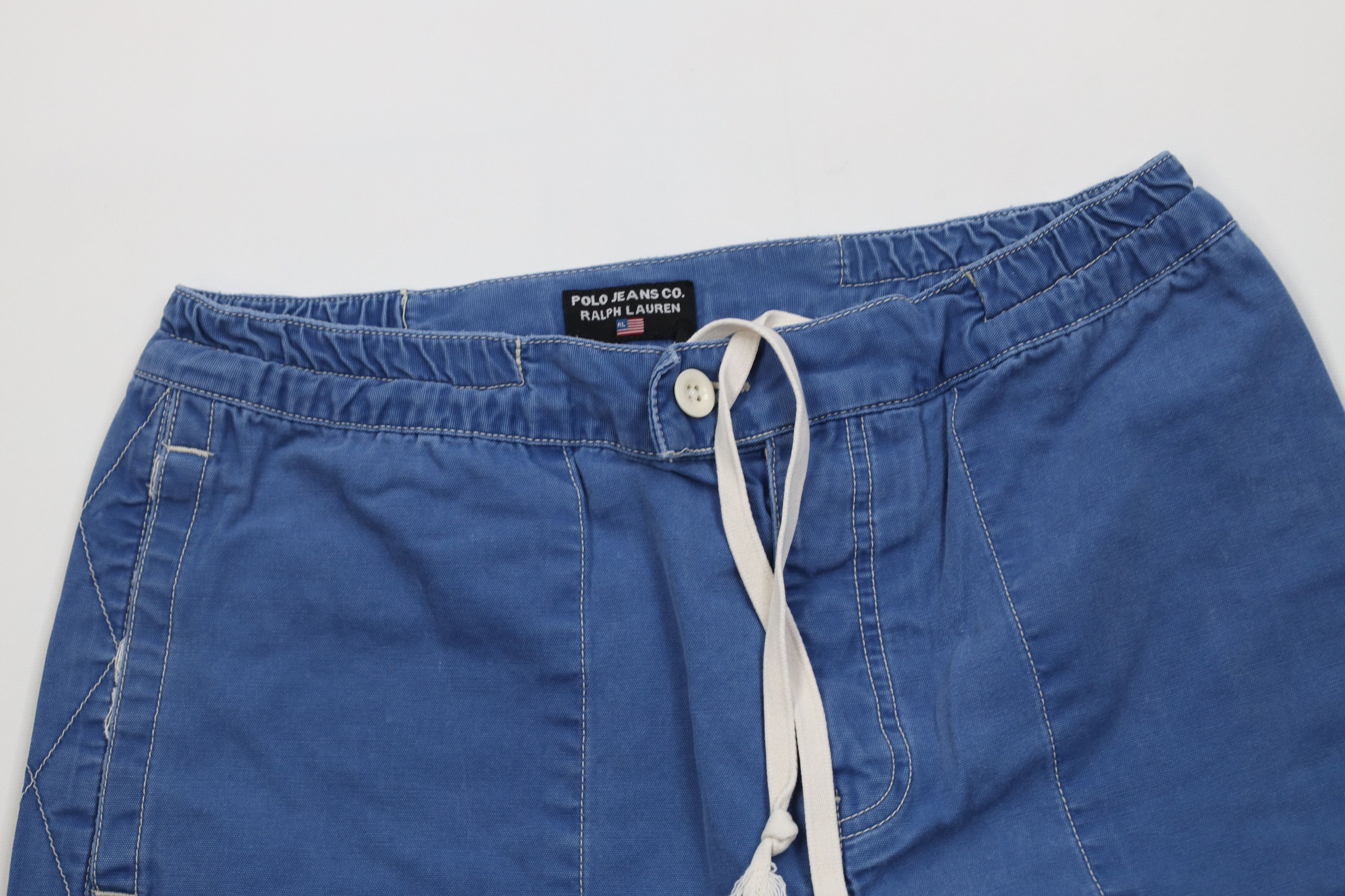Polo Ralph Lauren Vintage 90s Ralph Lauren Spell Button Fly Canvas Shorts Blue Size US 30 / EU 46 - 2 Thumbnail