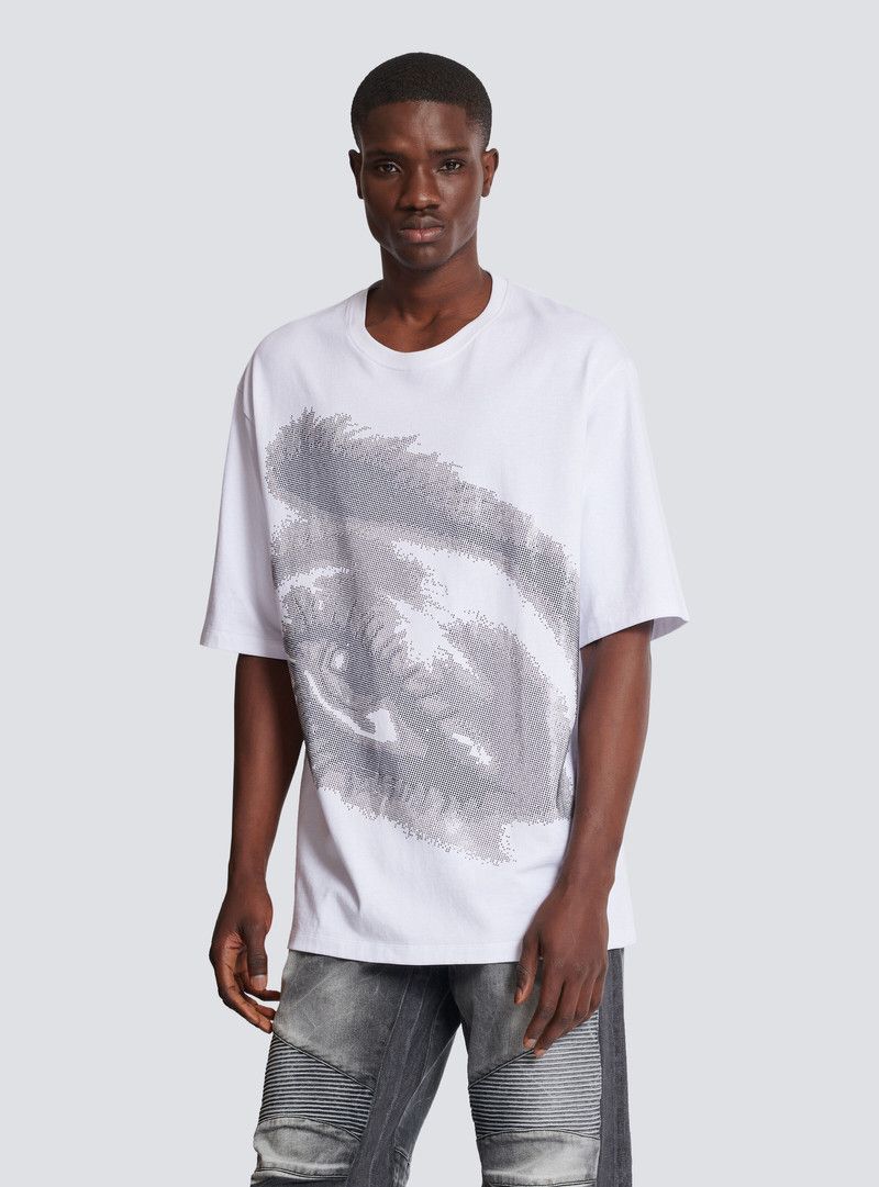Balmain o1y0426 Crewneck T-Shirt in White/Gray Size US S / EU 44-46 / 1 - 3 Thumbnail