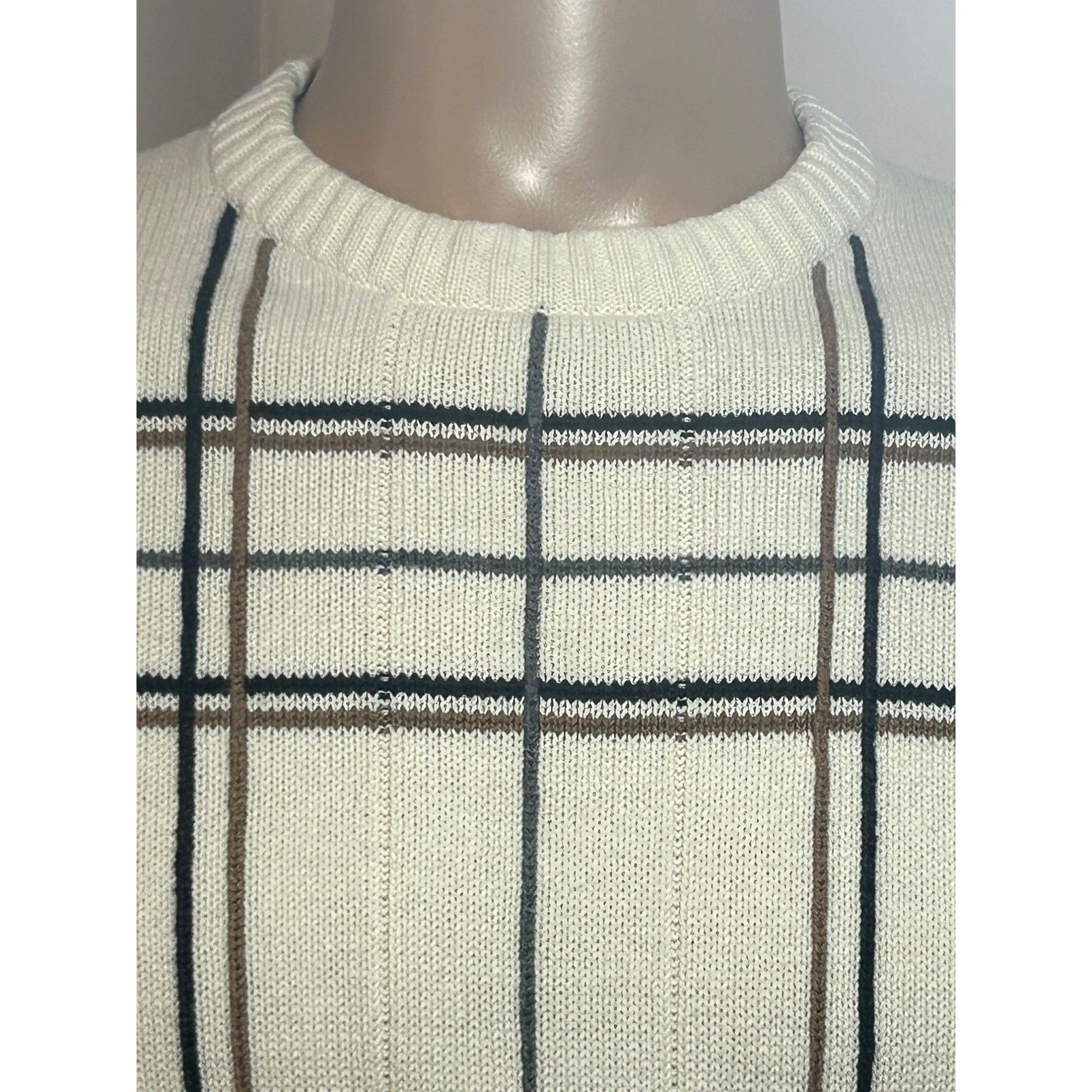 Oscar De La Renta Oscar De La Renta Men’s Sweater Pullover Vtg M Cream Geometr Size US M / EU 48-50 / 2 - 4 Thumbnail
