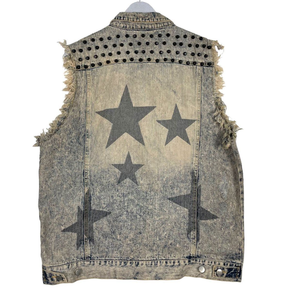 Japanese Brand 💥JAPAN GLAD NEWS DENIM STUD SLEEVELESS JACKET Size US L / EU 52-54 / 3 - 6 Thumbnail