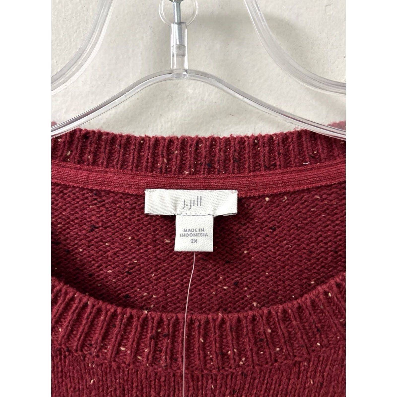 Vintage VINTAGE J Jill Sweater Womens 2X Red Tweed Knit Button Sleeve Cotton L/S NWT 9 MSRP Size XXL / US 16-18 / IT 52-54 - 6 Thumbnail