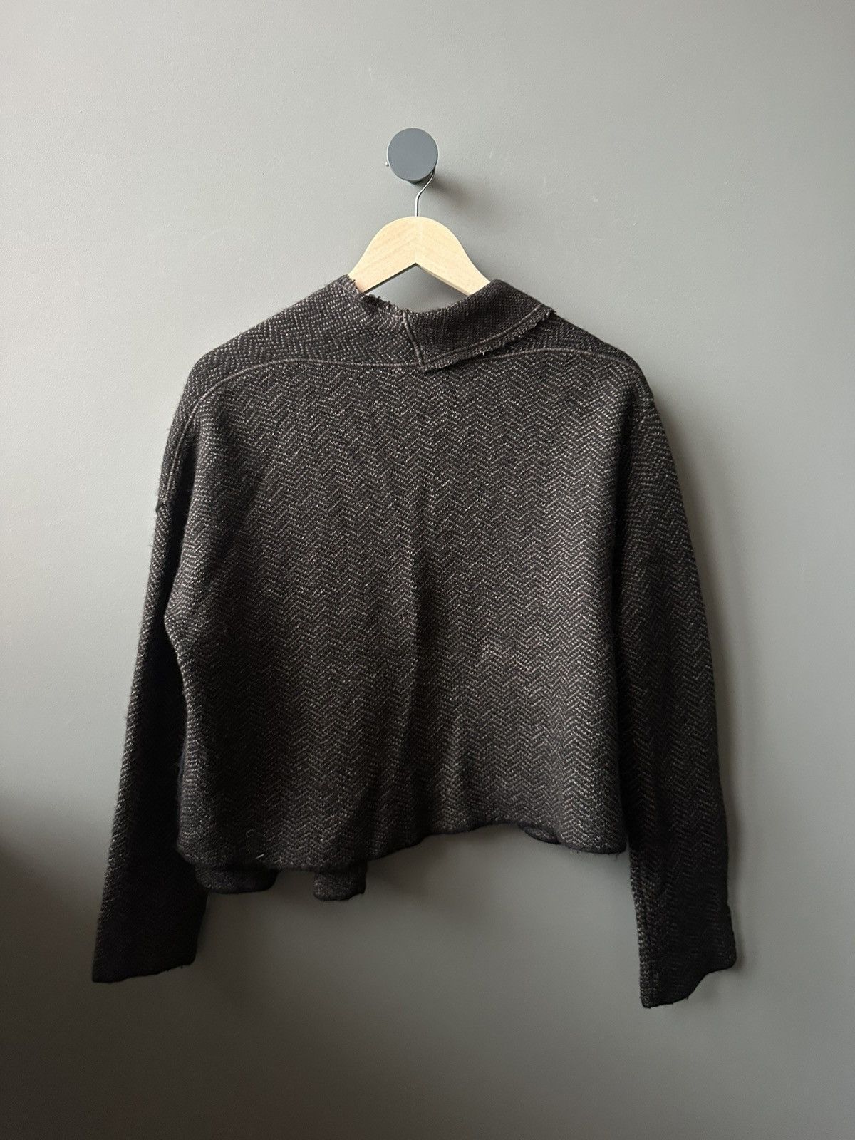 Sarah Pacini Sarah Pacini Herringbone Knit Alpaca Asymmetrical Cardigan Size ONE SIZE - 5 Thumbnail