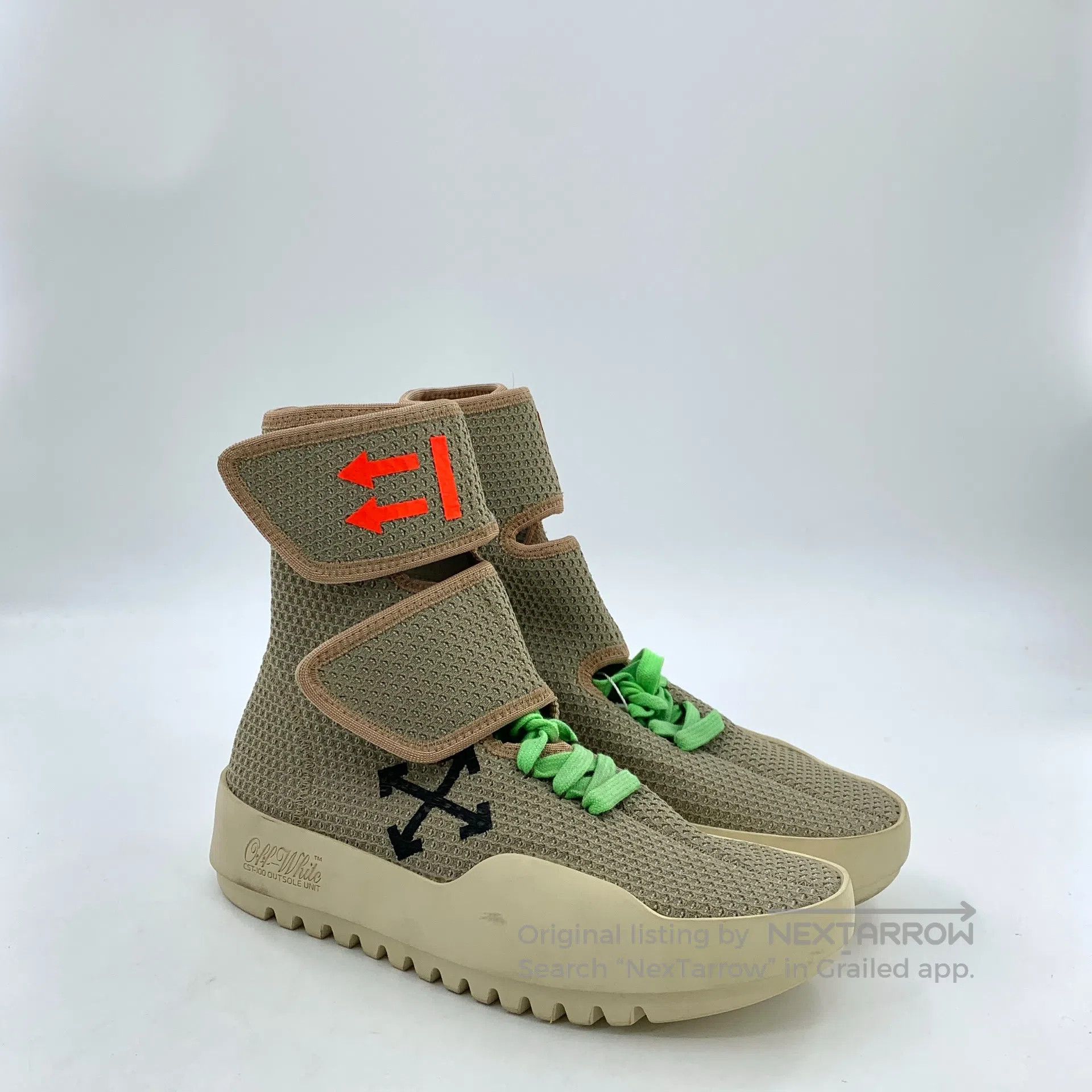Off-White Off-White Brown Arrow Velcro High Top Laced Sneakers| Size US 5.5 / IT 35.5 - 2 Thumbnail