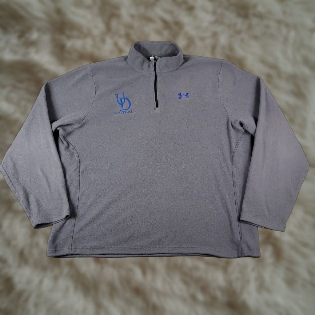 Under Armour Under Armour Sweater Mens XL Gray Fleece Pullover 1/4 Zip Sweatshirt Athletic Comfort Long Sleeve Mock Neck Logo Size US XL / EU 56 / 4 - 1 Thumbnail