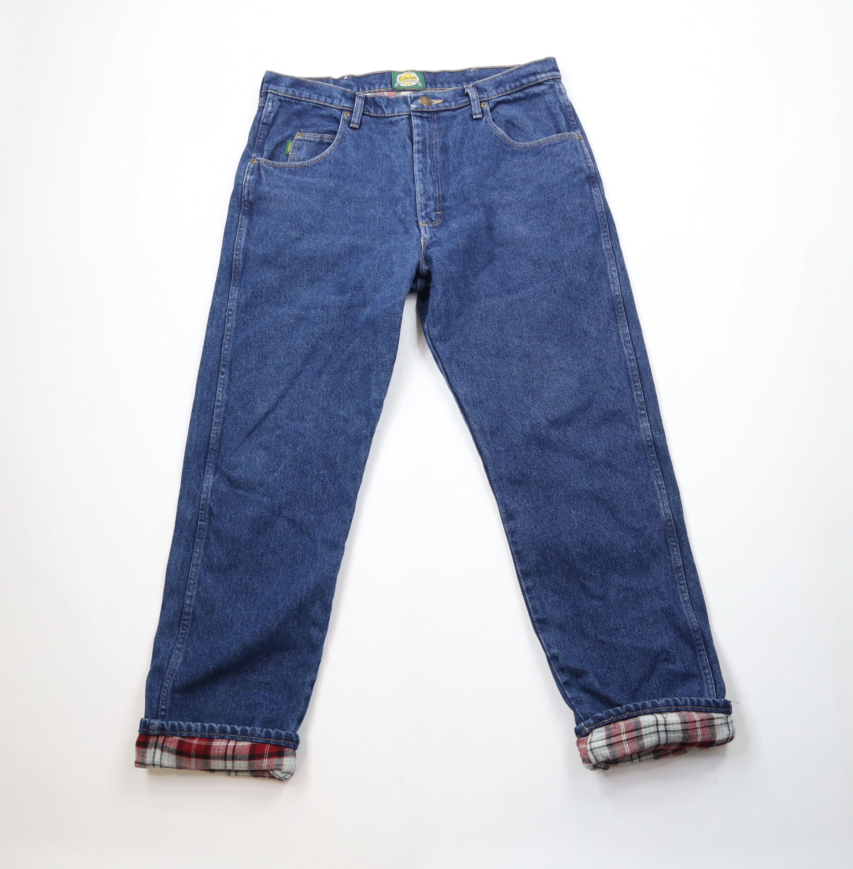 Cabelas × Vintage Vintage Cabelas Heavyweight Flannel Lined Denim Jeans Blue Size US 36 / EU 52 - 1 Thumbnail
