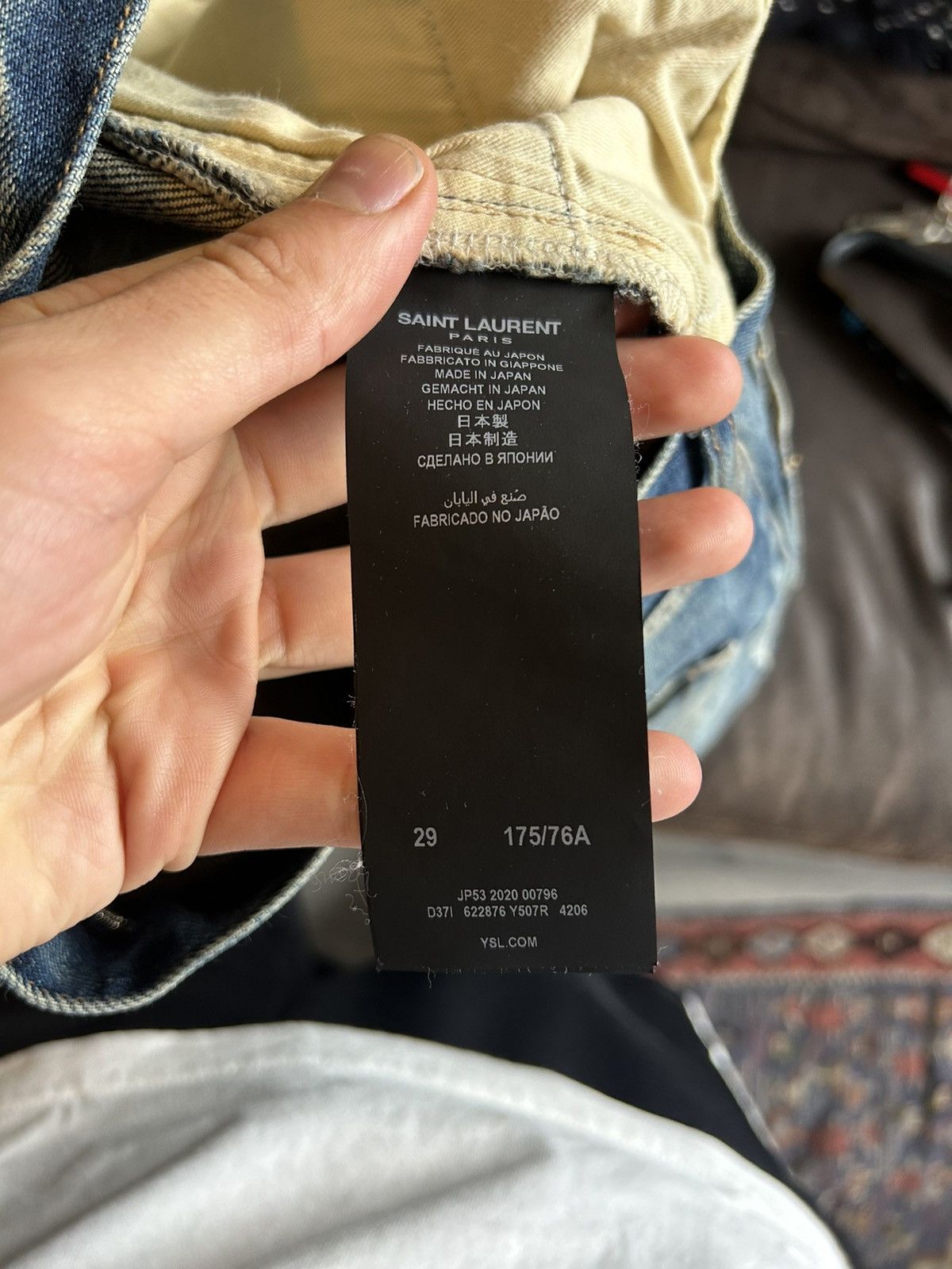Saint Laurent Paris Saint Laurent Washed Blue Denim Jeans, D24 M/SK-MW Size US 29 - 21 Thumbnail