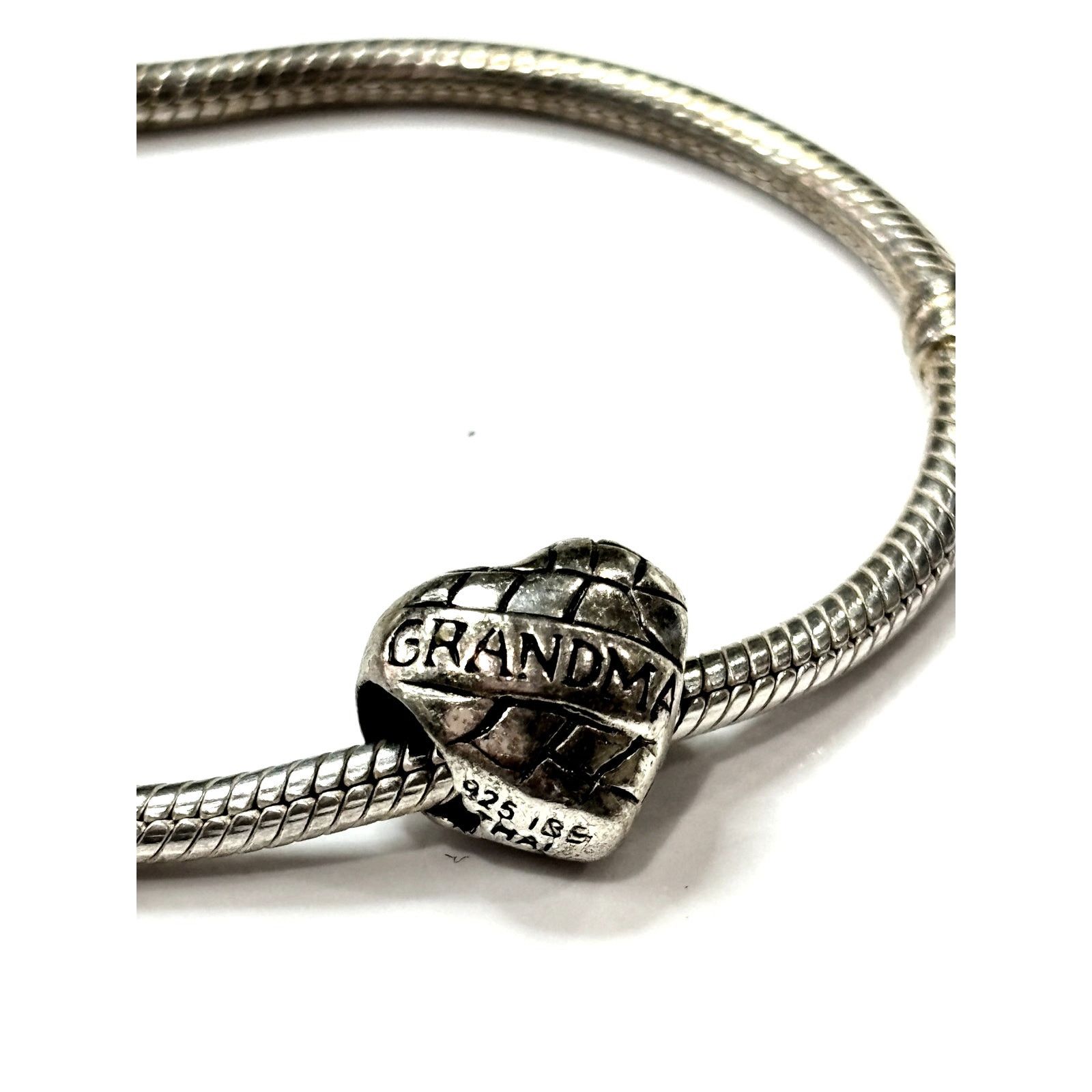 Other EUROPEAN BEADS "Grandma" Sterling Silver Heart Bead Size ONE SIZE - 1 Thumbnail
