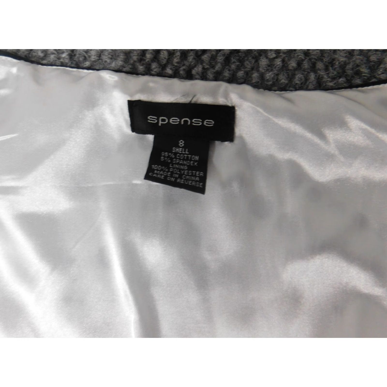 Vintage Spense Womens Dress A-Line Midi Button Down 8 White Knit Cotton Puff Sleeve Mock Neck Lined Casual Size M / US 6-8 / IT 42-44 - 2 Thumbnail