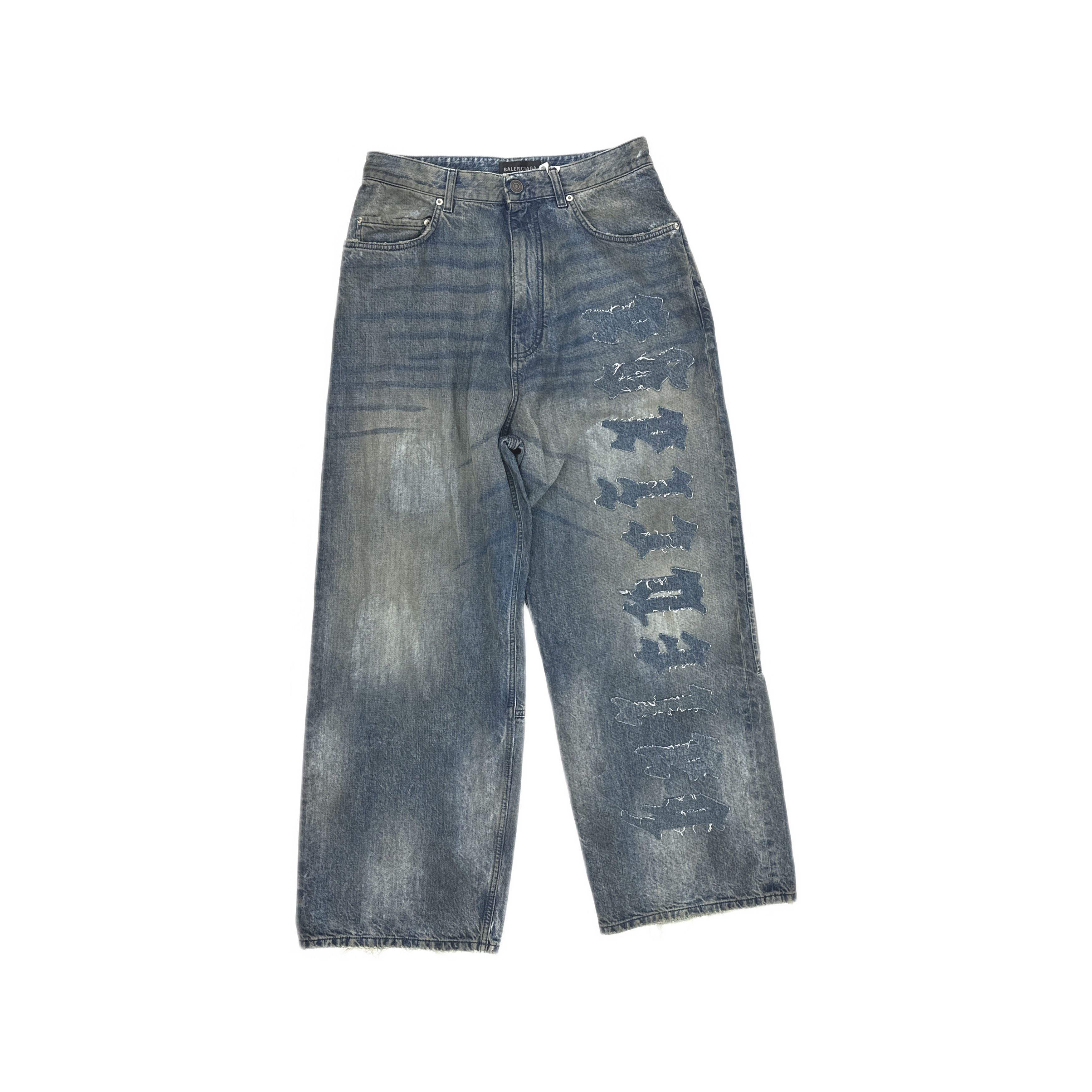 Balenciaga Balenciaga Cut-Up Baggy Jeans Blue Size XS | Grailed