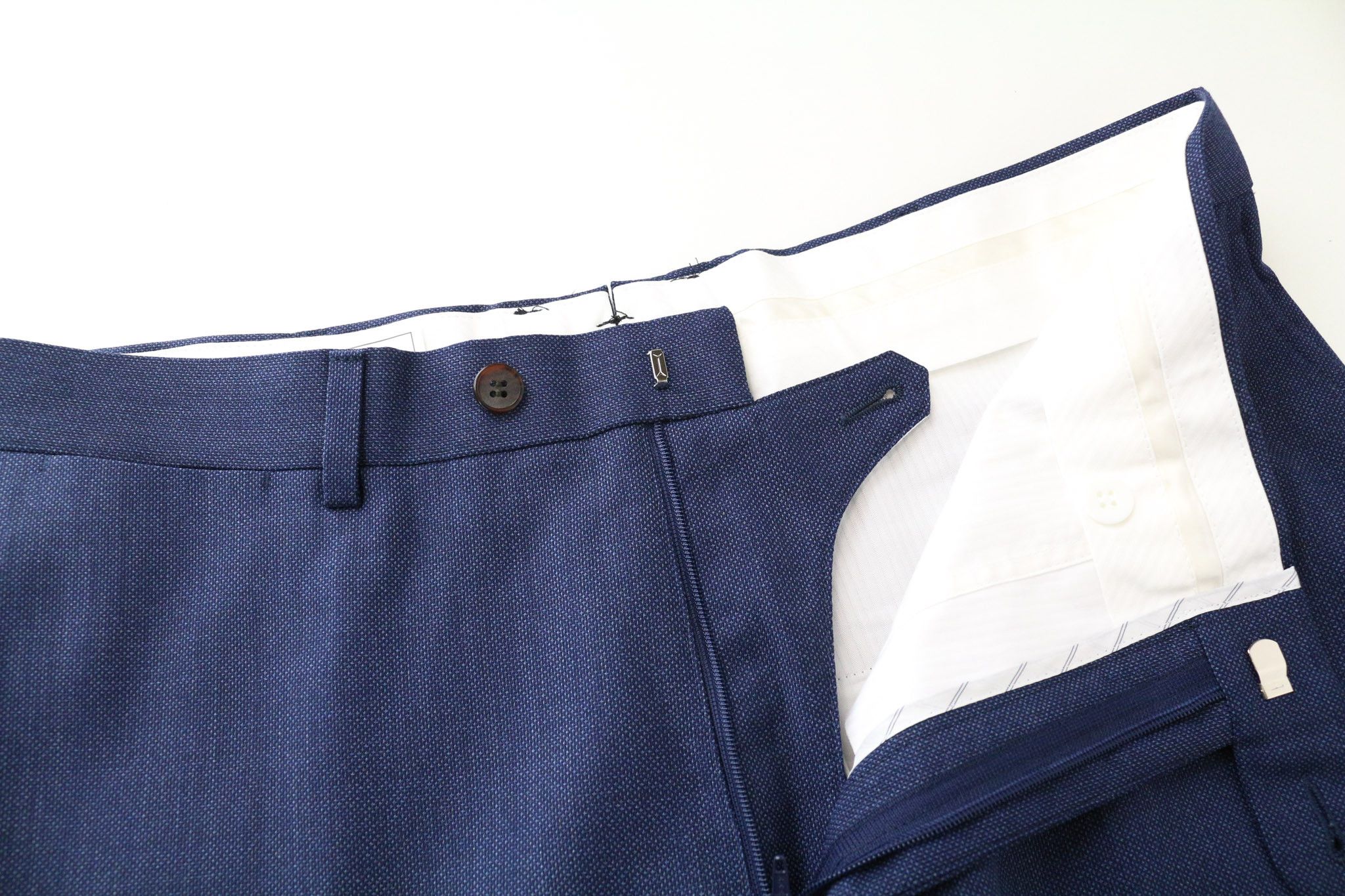 Suitsupply BRESCIA UK42 Blue Pleated Formal Trousers 75190 Size 42R - 3 Thumbnail