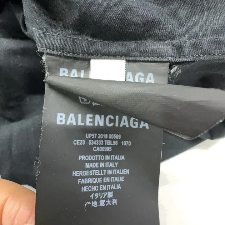Balenciaga Balenciaga Balenciaga Black Logo Long Sleeve Shirt -2507 Size US M / EU 48-50 / 2 - 5 Thumbnail