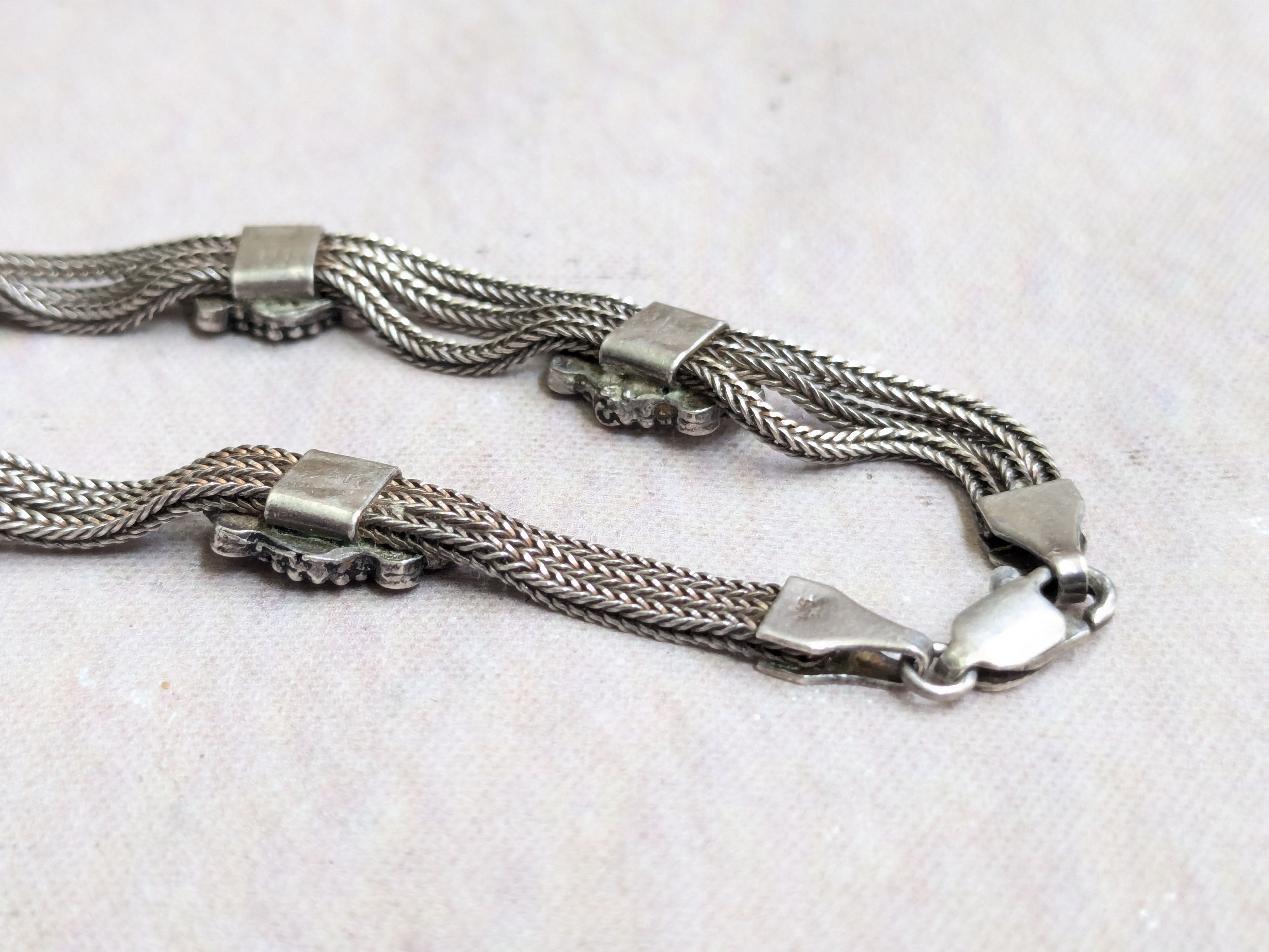 Jewelry Vintage Sterling Silver Bracelet Flower 7.5 Size ONE SIZE - 11 Thumbnail