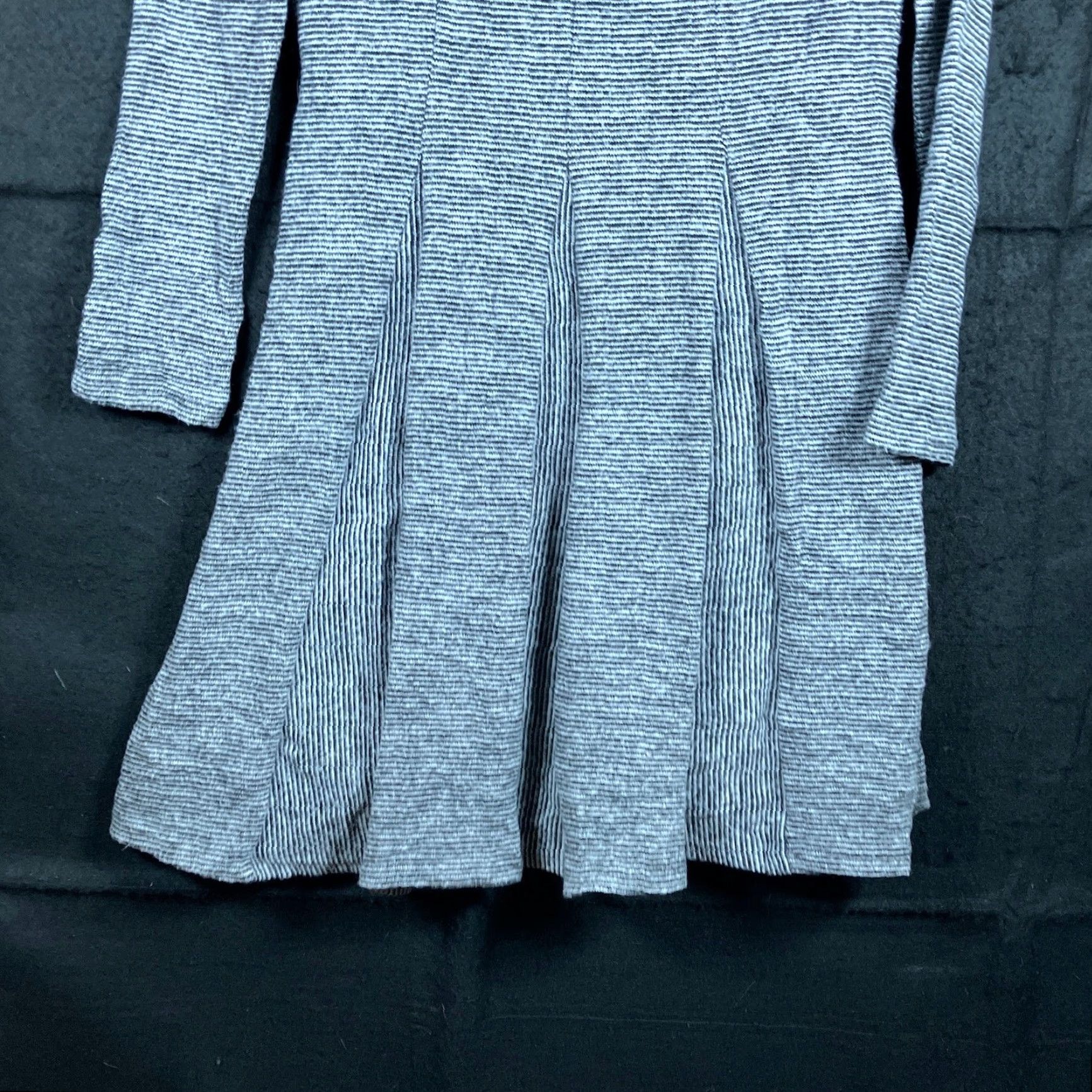 Anthropologie Dolan Anthropologie Womens Dress Gray Midi Pleated Lined Flare Marled Stretch PS Dress Size S / US 4 / IT 40 - 3 Thumbnail
