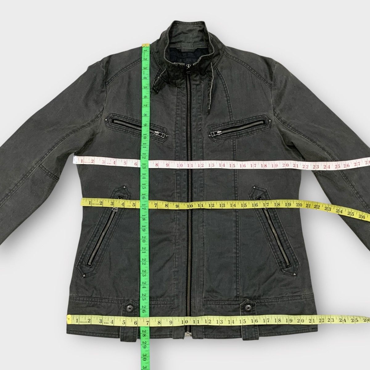 Mossimo MOSSIMO STAND COLLAR BIKER JACKET MULTIPOCKET MILITARY Size US M / EU 48-50 / 2 - 7 Thumbnail