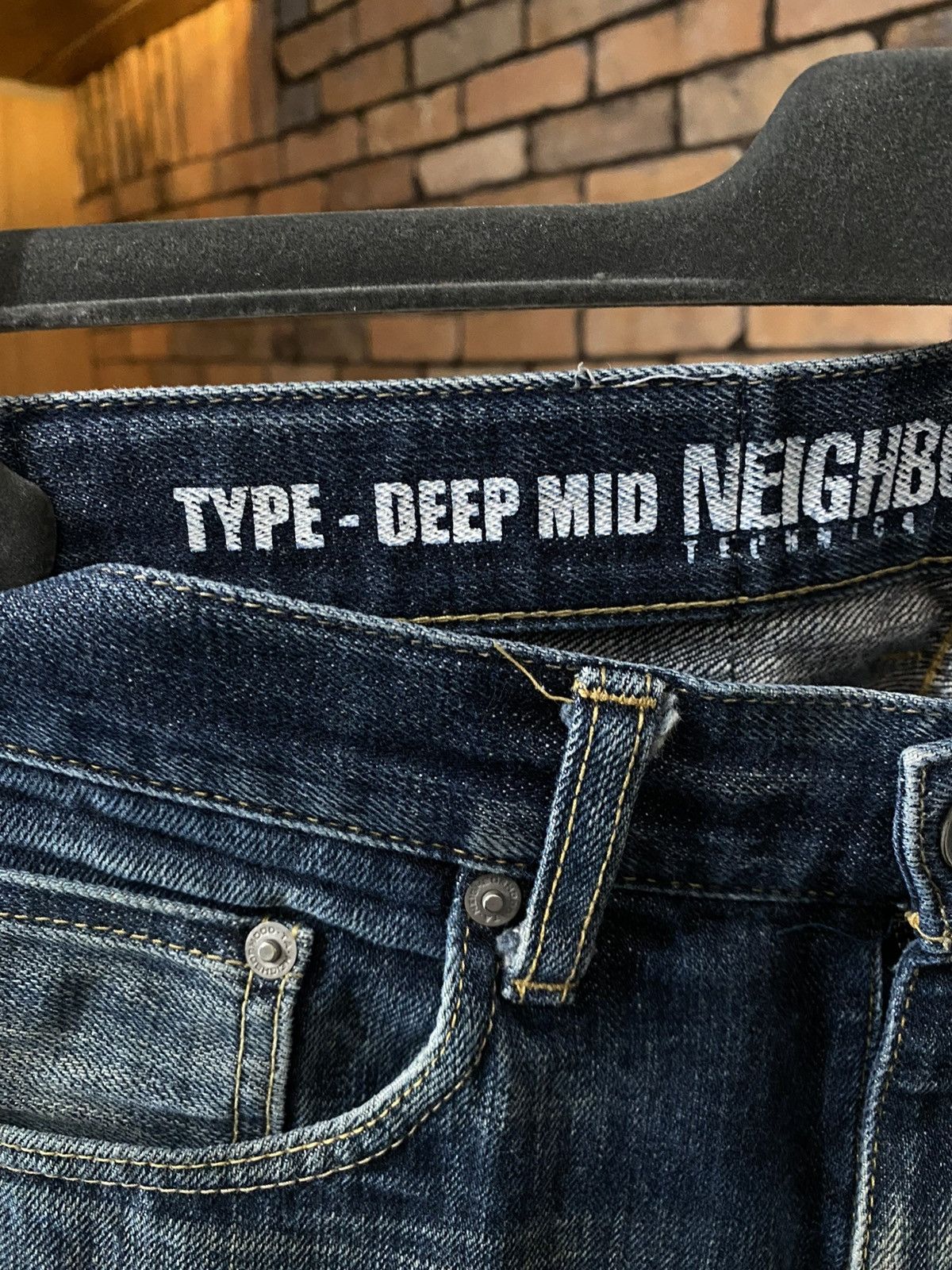 Original Fake KAWS X NEIGHBORHOOD 12EX SELVEDGE JAPANESE DENIM JEANS Size US 30 / EU 46 - 7 Thumbnail
