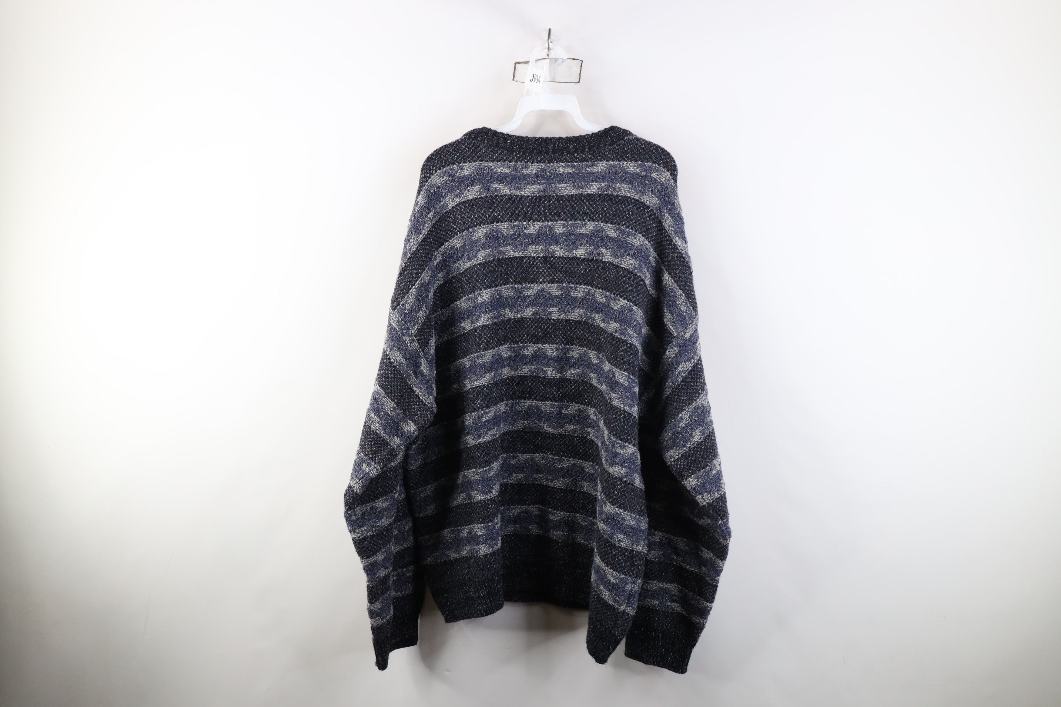 Vintage Vintage 90s Streetwear Fleck Striped Wool Blend Knit Sweater Size US XL / EU 56 / 4 - 8 Thumbnail