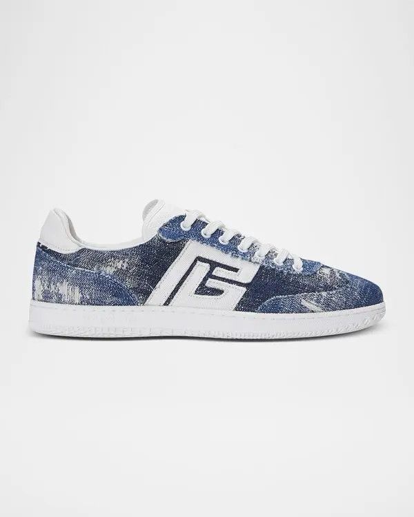 Balmain o1s1wg111225 Swan Destroyed Low-Top Sneakers in Blue/White Size US 9 / EU 42 - 1 Preview