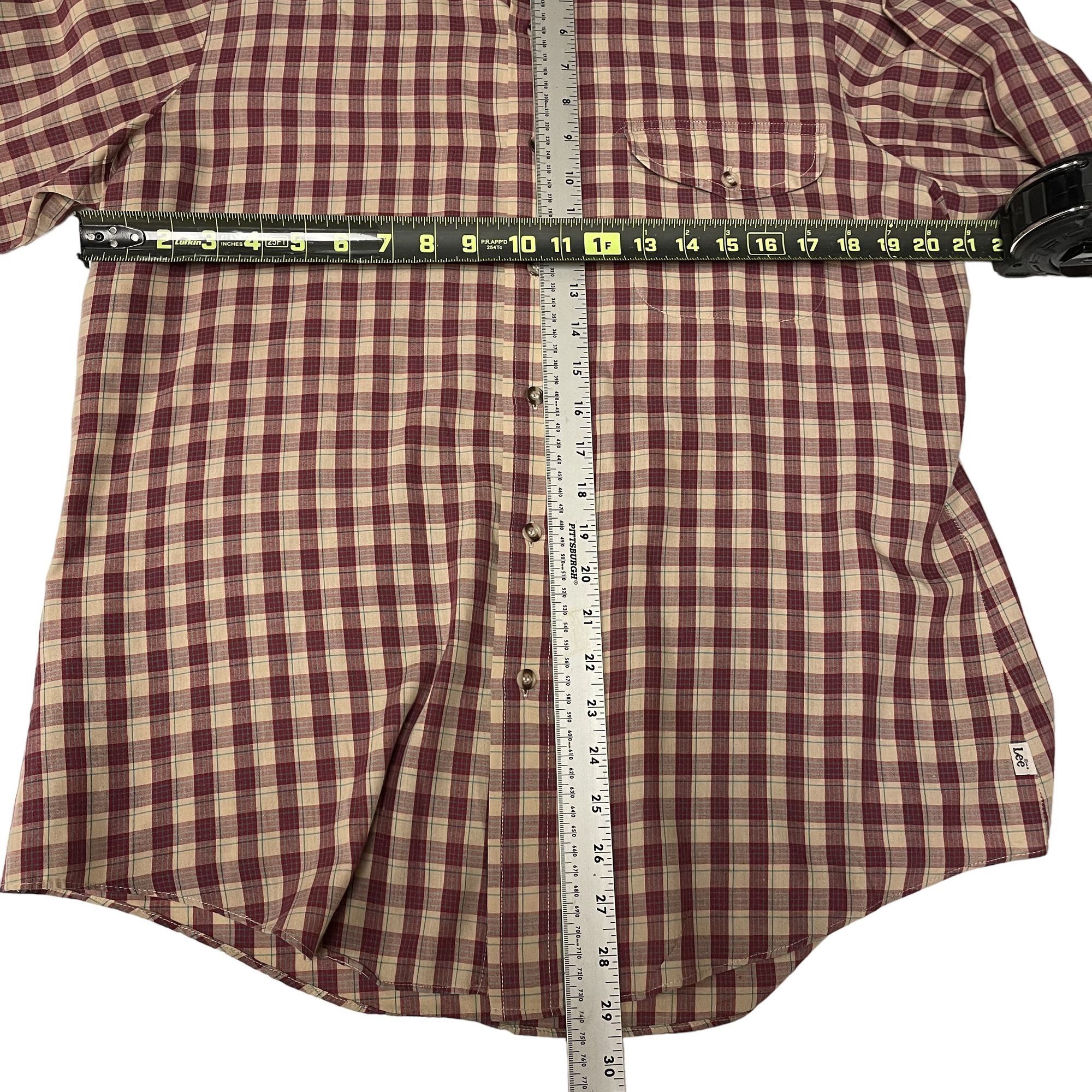Lee Vtg Lee Maroon Red SHADOW PLAID MoD Casual Shirt Size US L / EU 52-54 / 3 - 6 Thumbnail