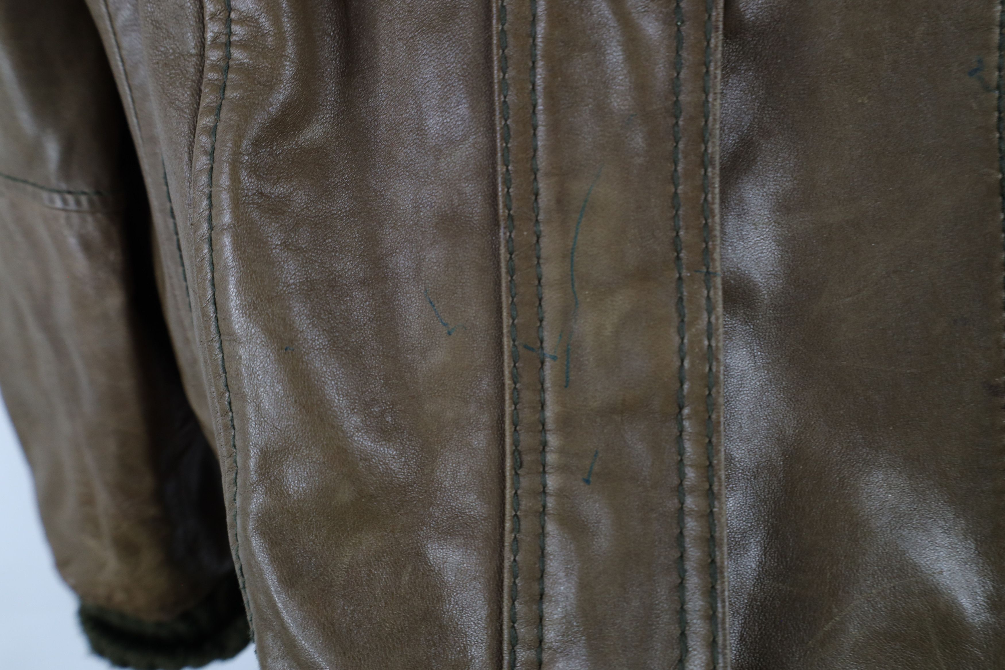 Eddie Bauer × Vintage Vintage Eddie Bauer Soft Lamb Leather Bomber Jacket Green Size L / US 10 / IT 46 - 8 Thumbnail