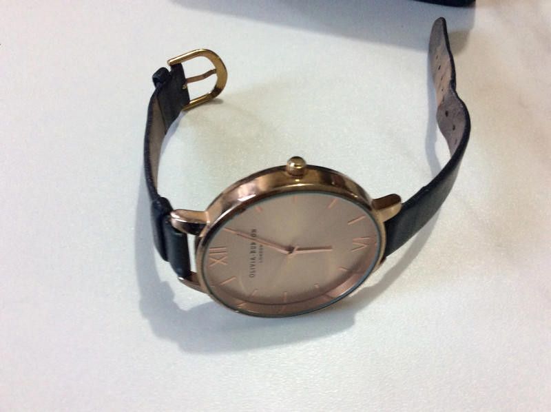 Designer olivia gold dial black leather strap Size ONE SIZE - 5 Thumbnail