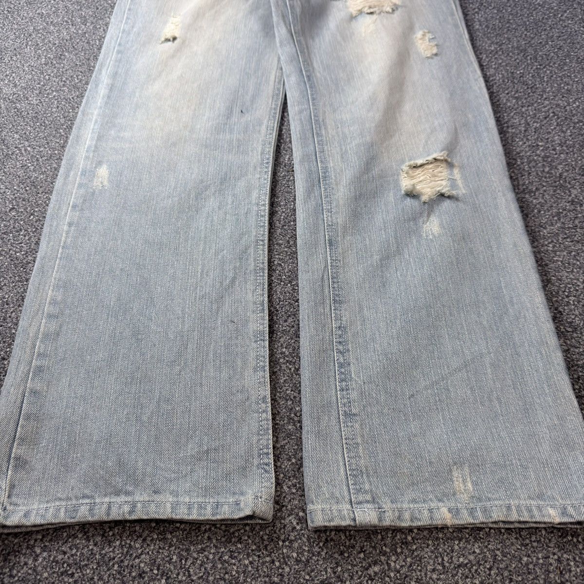 Hysteric Glamour Japanese Avant Garde Riche Glamour Wideleg Distressed Jeans Size 30" / US 8 / IT 44 - 7 Thumbnail