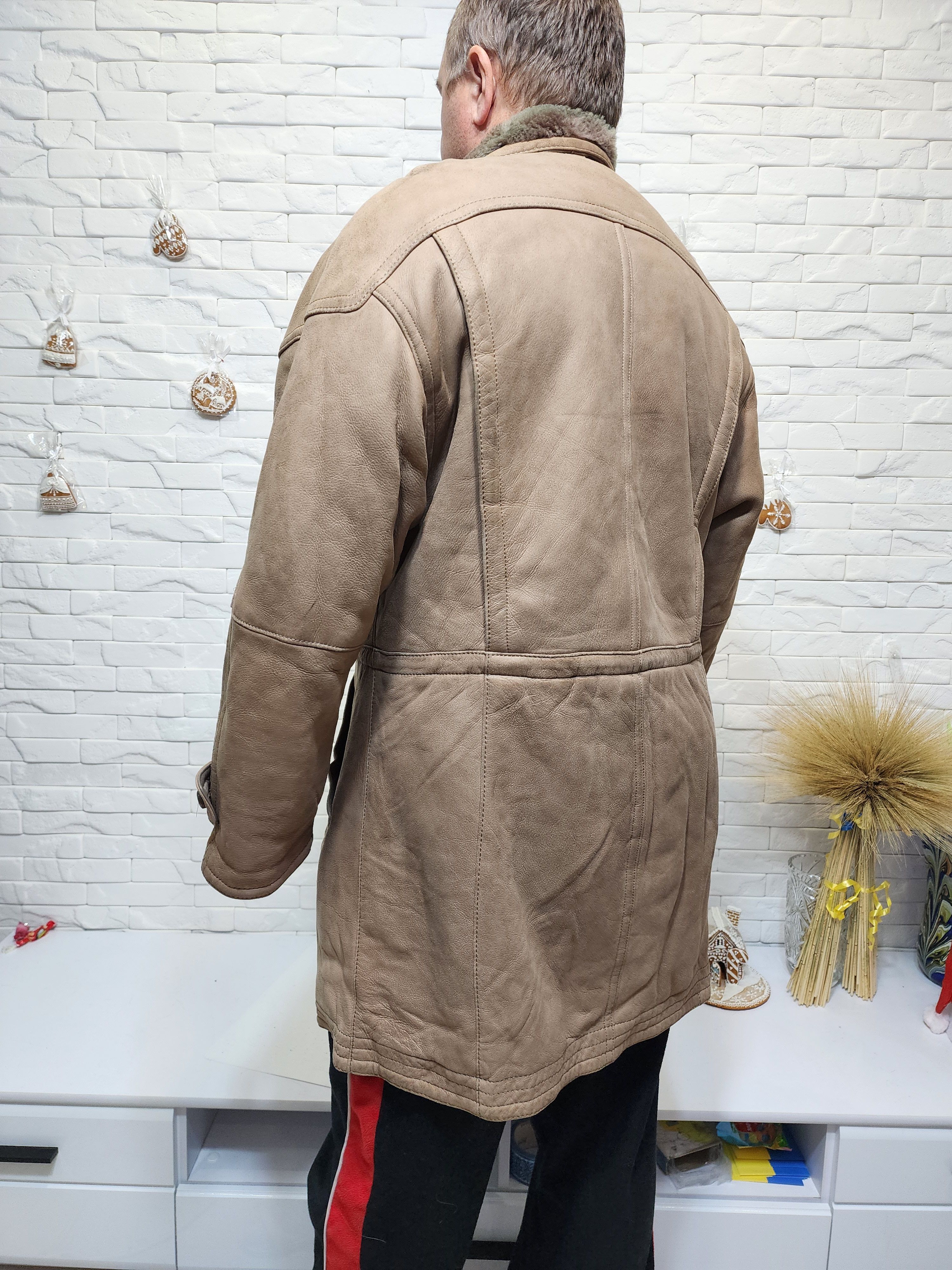 Furla Men's Brown Sheepskin Coat: Genuine Fur, Button Front Size US L / EU 52-54 / 3 - 6 Thumbnail