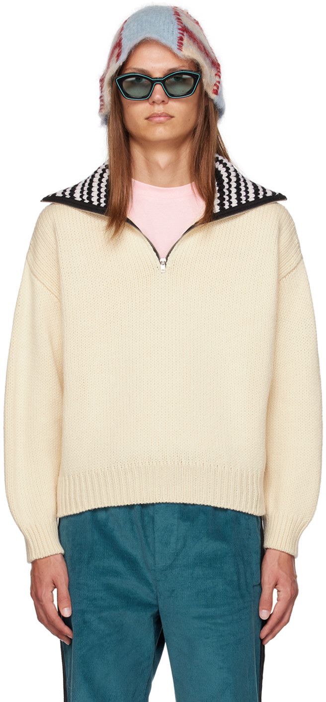 Marni o1y0225 Mock Neck Sweater in Ivory Size US M / EU 48-50 / 2 - 2 Thumbnail