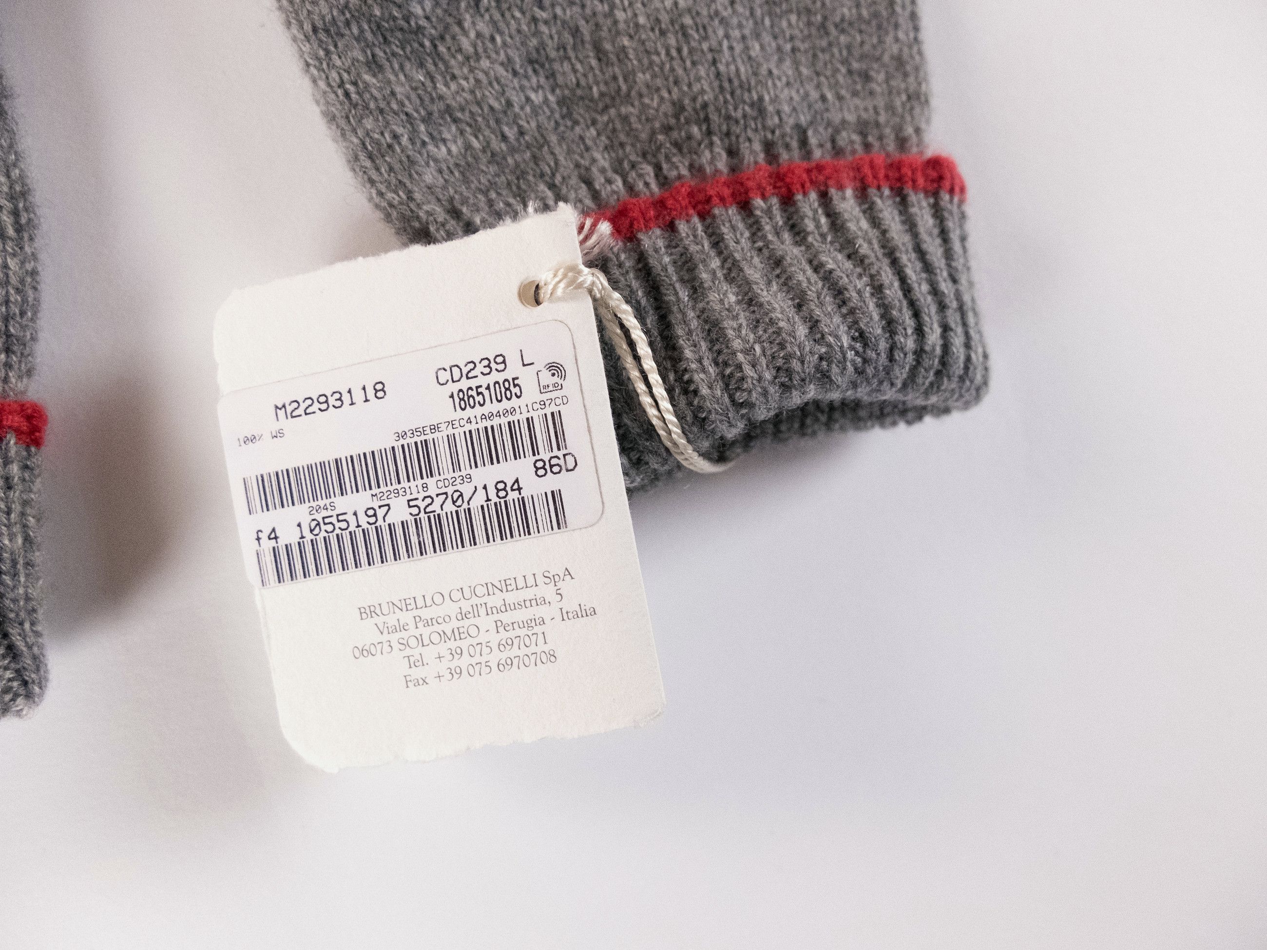 Brunello Cucinelli BRUNELLO CUCINELLI gray cashmere knit gloves Large Size ONE SIZE - 2 Thumbnail