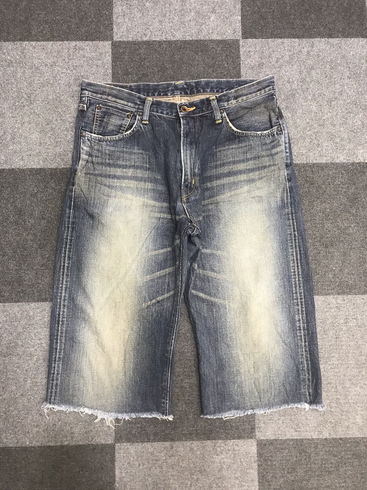 EDWIN 505z Short Mud Wash Rusty Selvedge Jeans